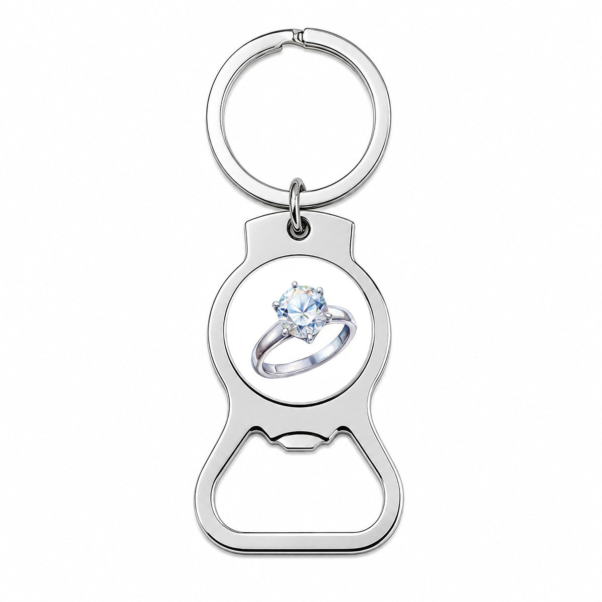 Diamond Ring Engagement Engaged Wedding Proposal Bottle Opener Keychain