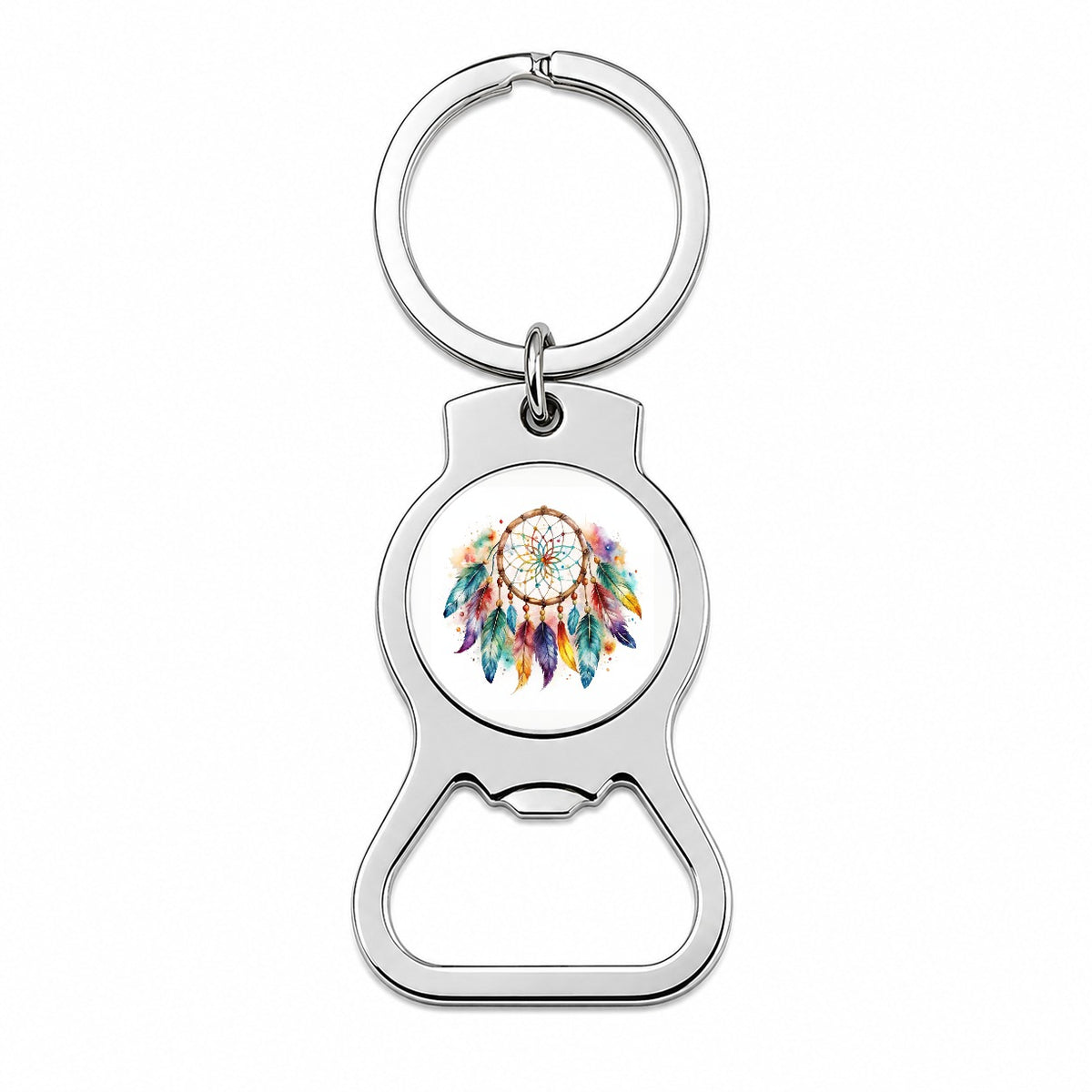 Native American Indian Dreamcatcher Watercolor Bottle Opener Keychain