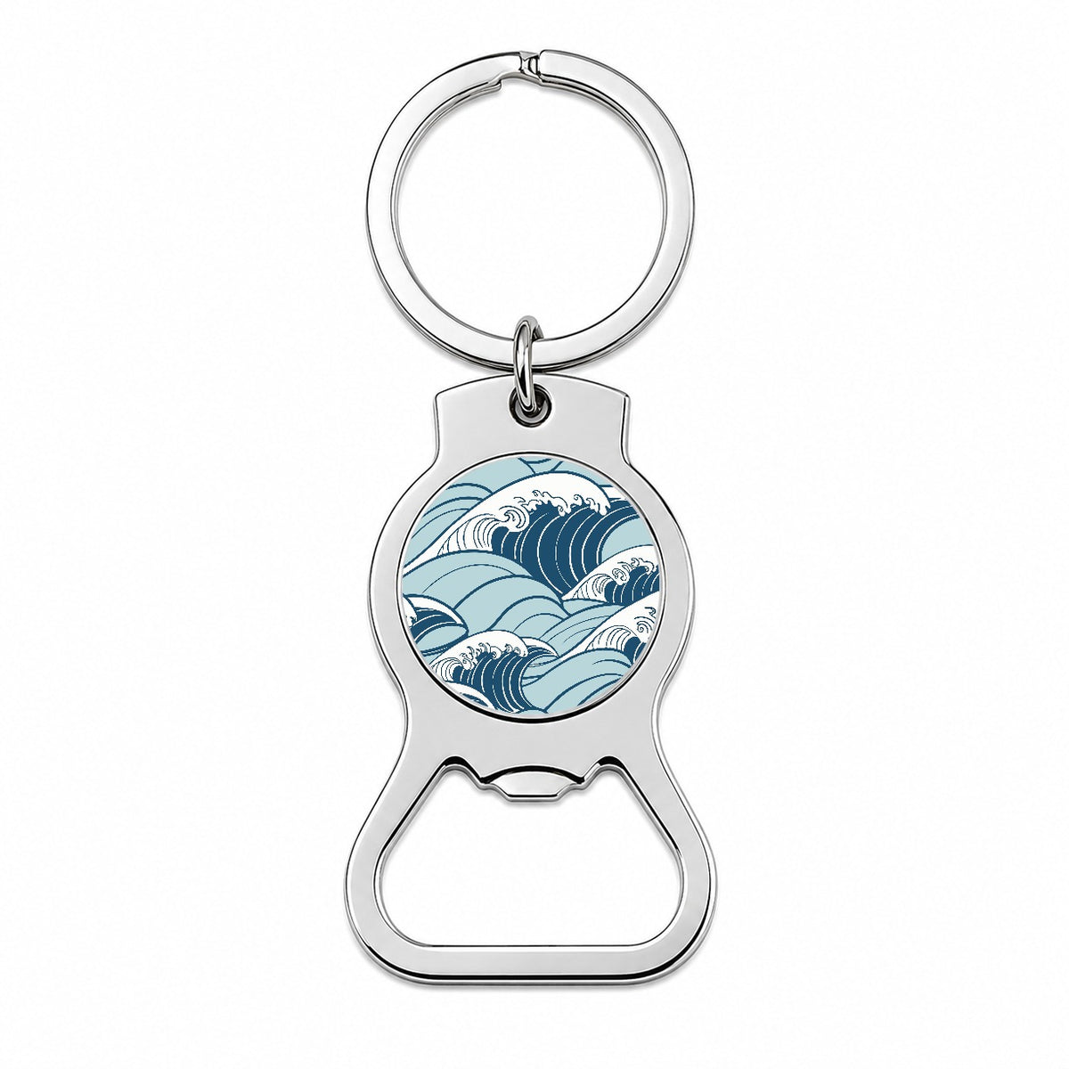 Ocean Waves Japanese Style Bottle Opener Keychain