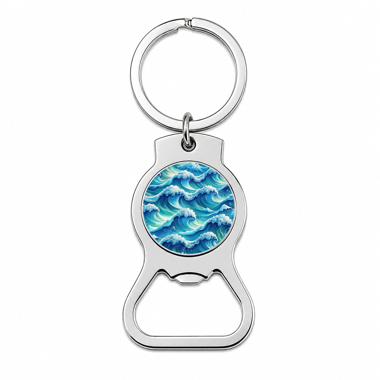 Ocean Waves Painting Bottle Opener Keychain