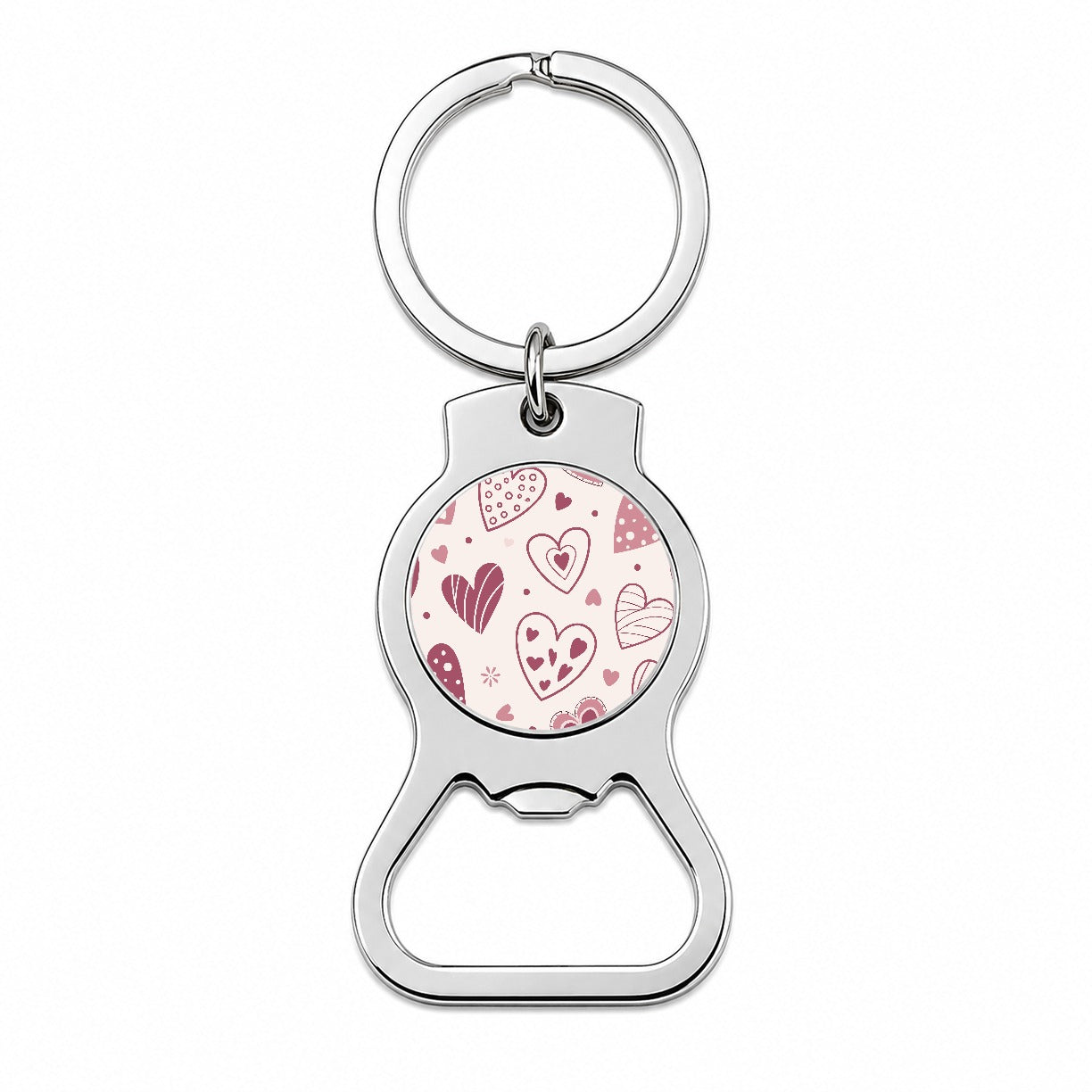 Scattered Hearts Love Valentine's Day Bottle Opener Keychain
