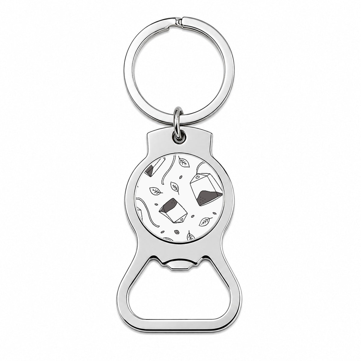 Spinning Tea Bags Bottle Opener Keychain