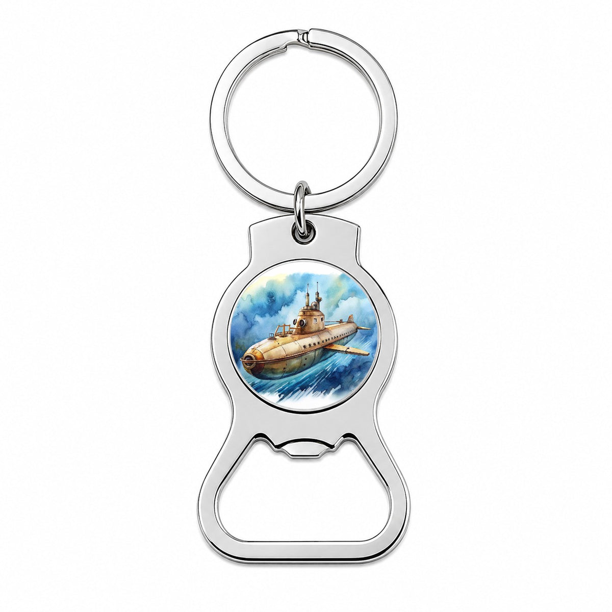 Steampunk Sci-fi Fantasy Flying Submarine Bottle Opener Keychain