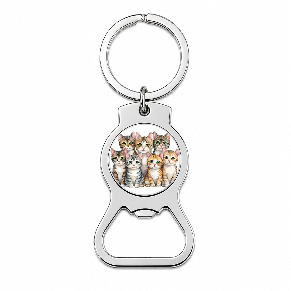 Sweet American Wirehair Cats Bottle Opener Keychain