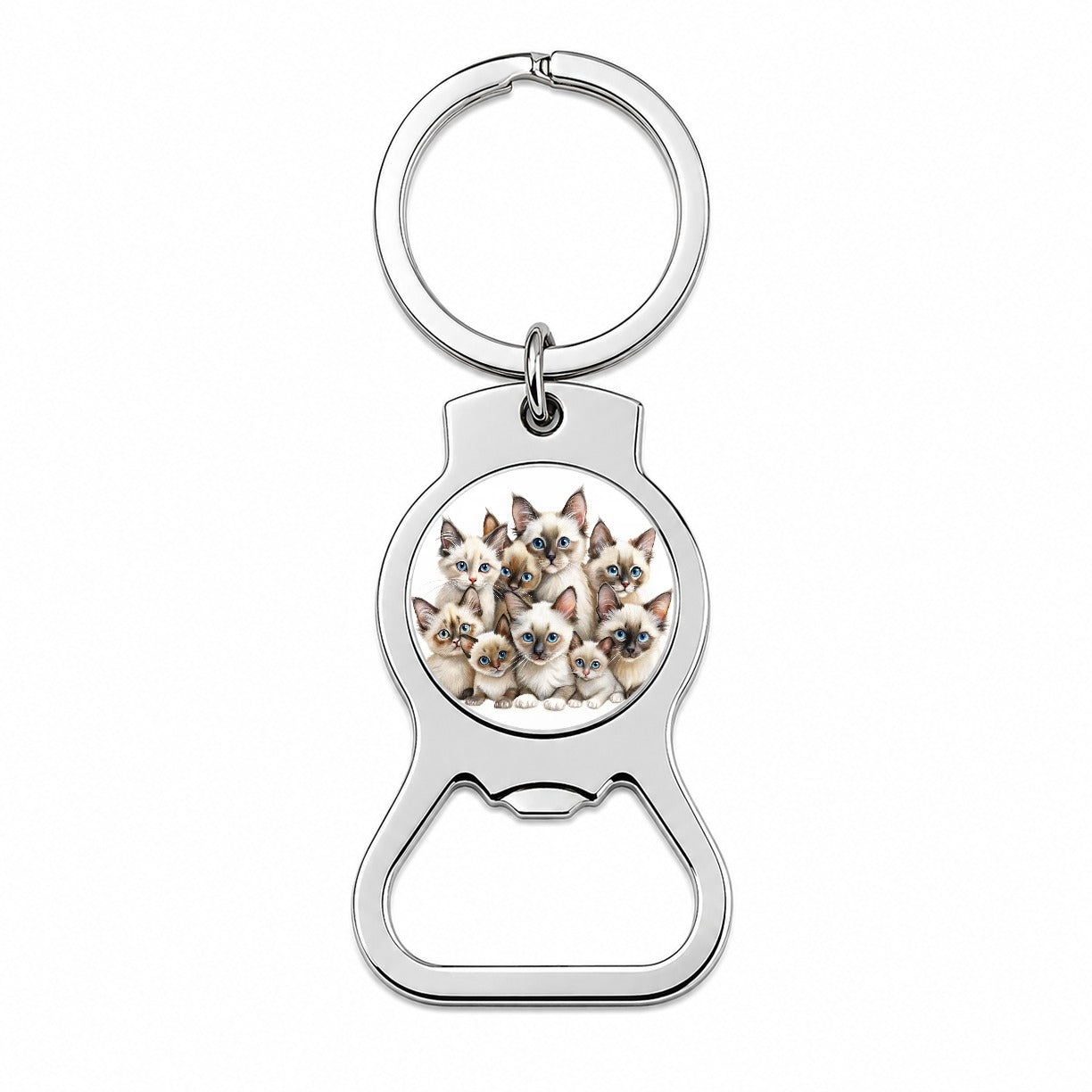 Sweet Balinese Cats Bottle Opener Keychain
