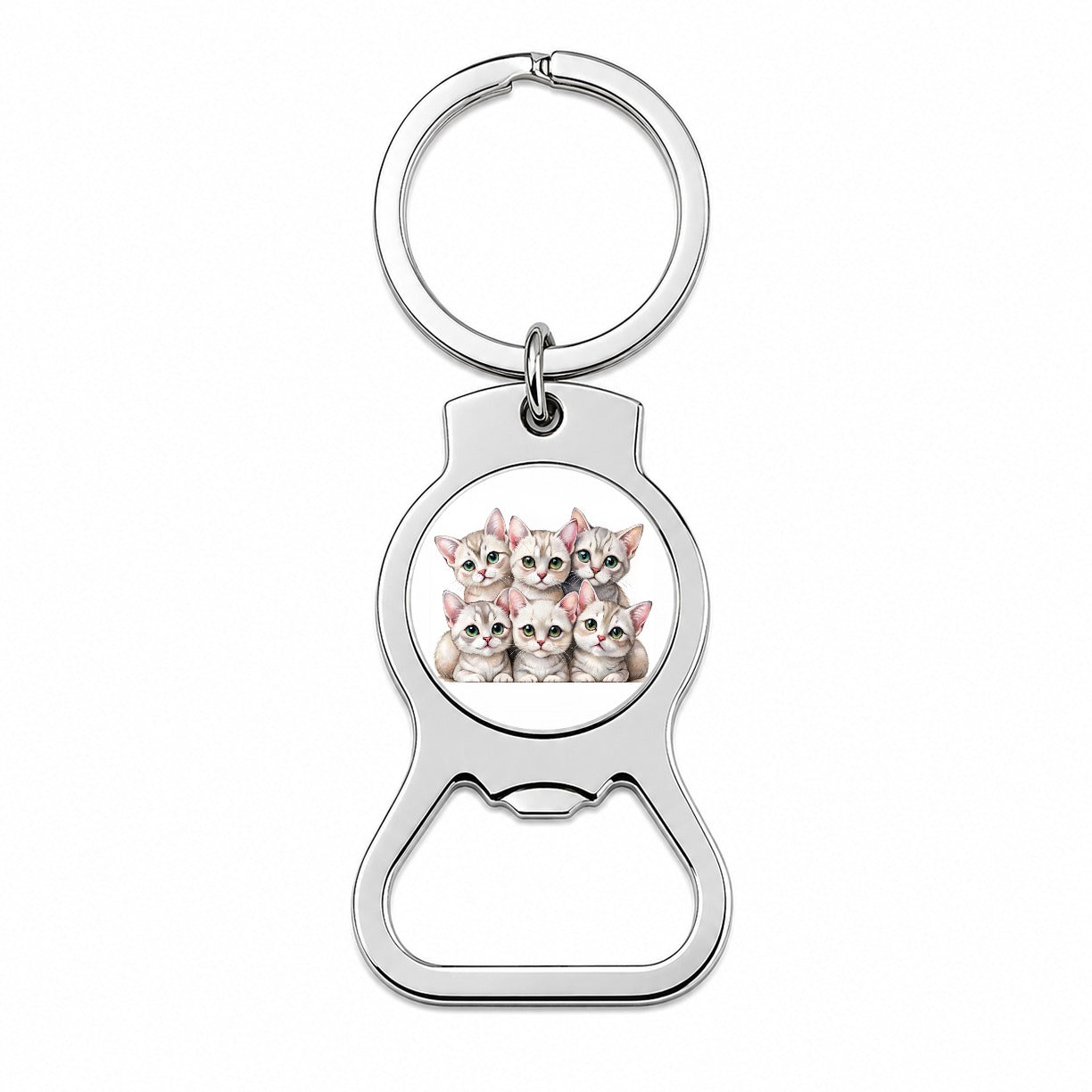Sweet Burmilla Cats Bottle Opener Keychain