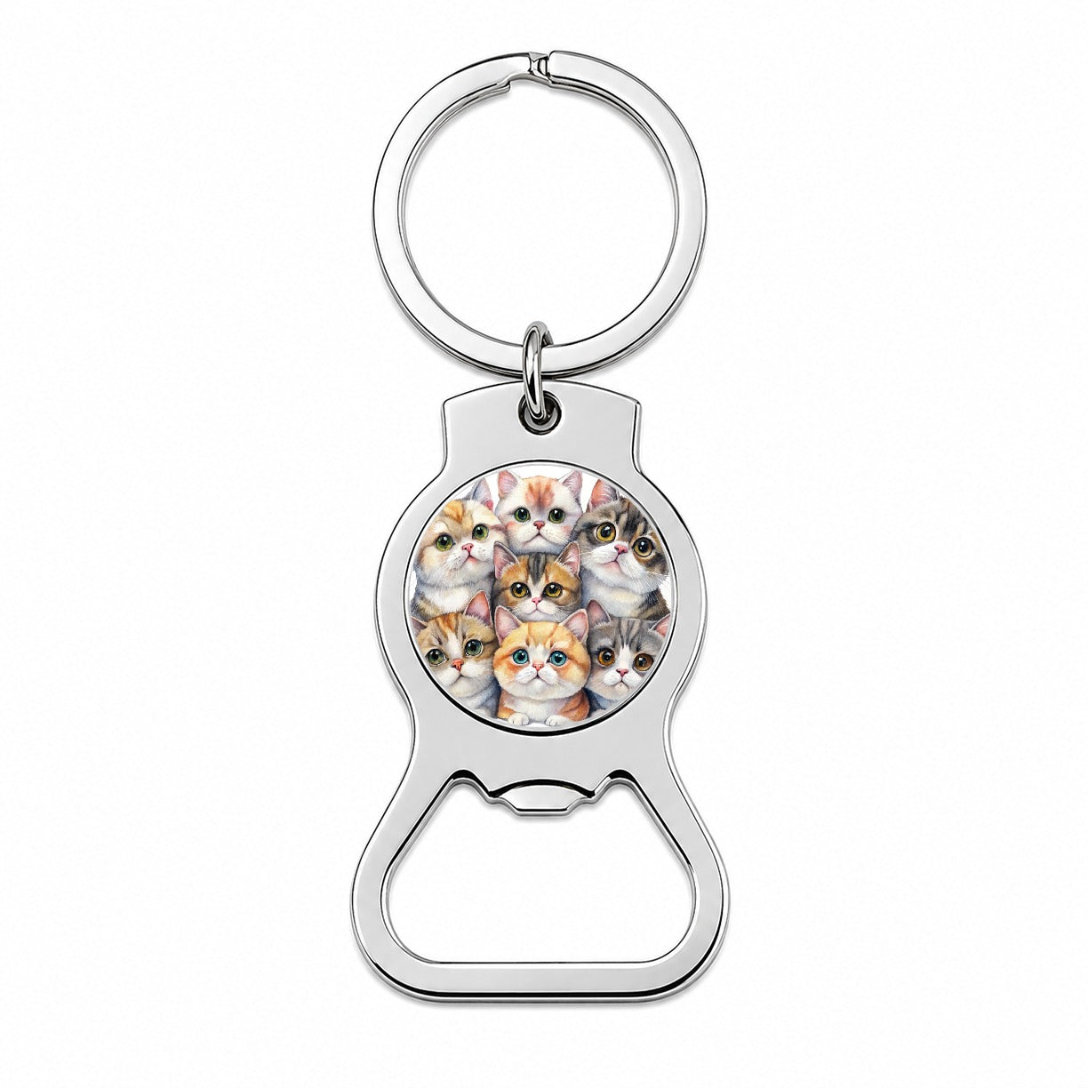 Sweet Exotic Shorthair Cats Bottle Opener Keychain