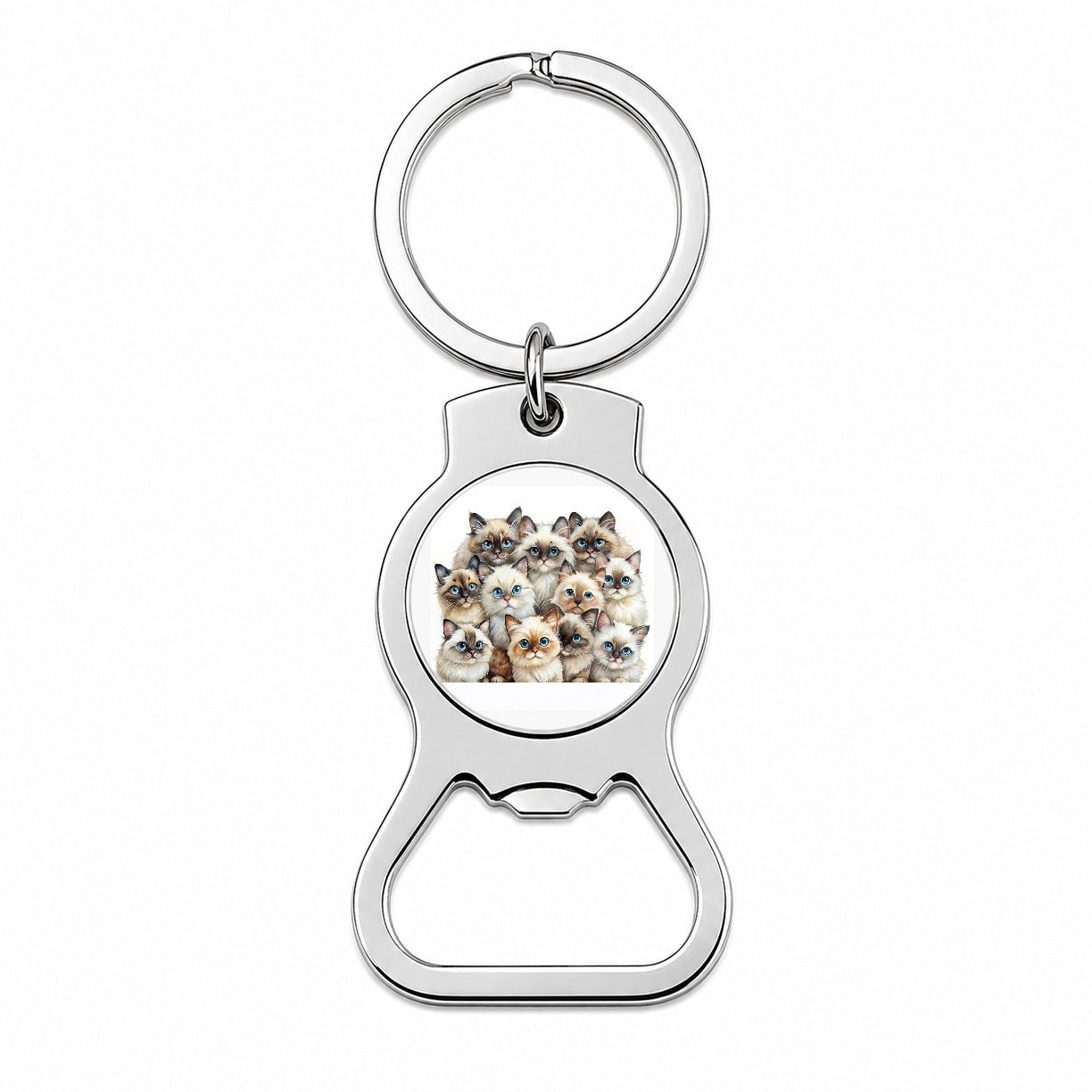 Sweet Himalayan Cats Bottle Opener Keychain