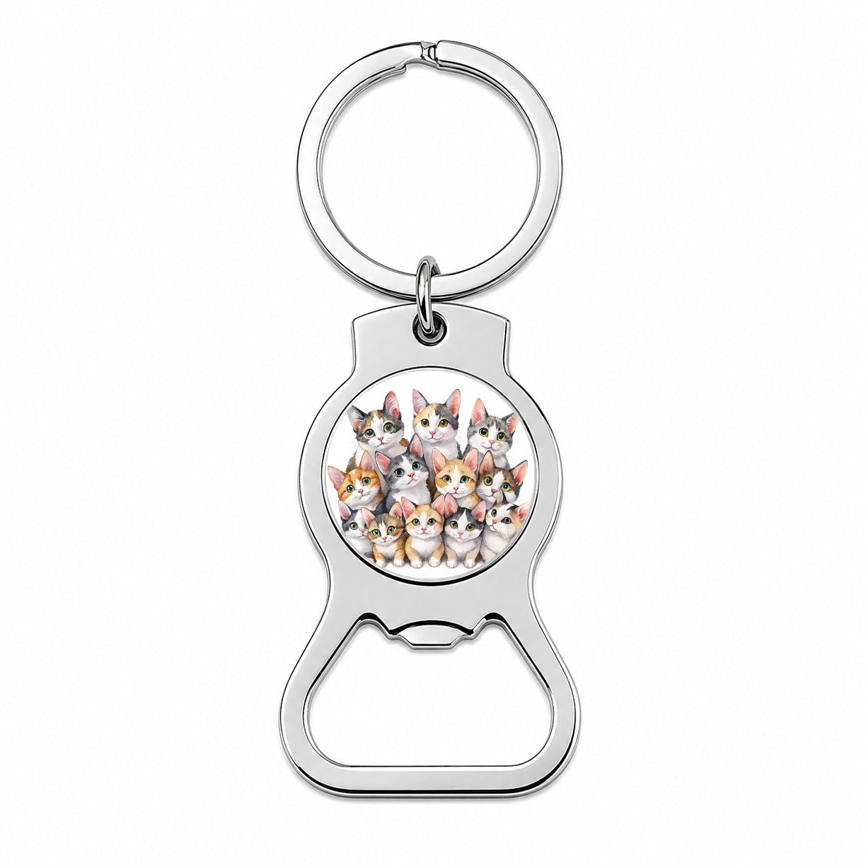 Sweet Japanese Bobtail Cats Bottle Opener Keychain