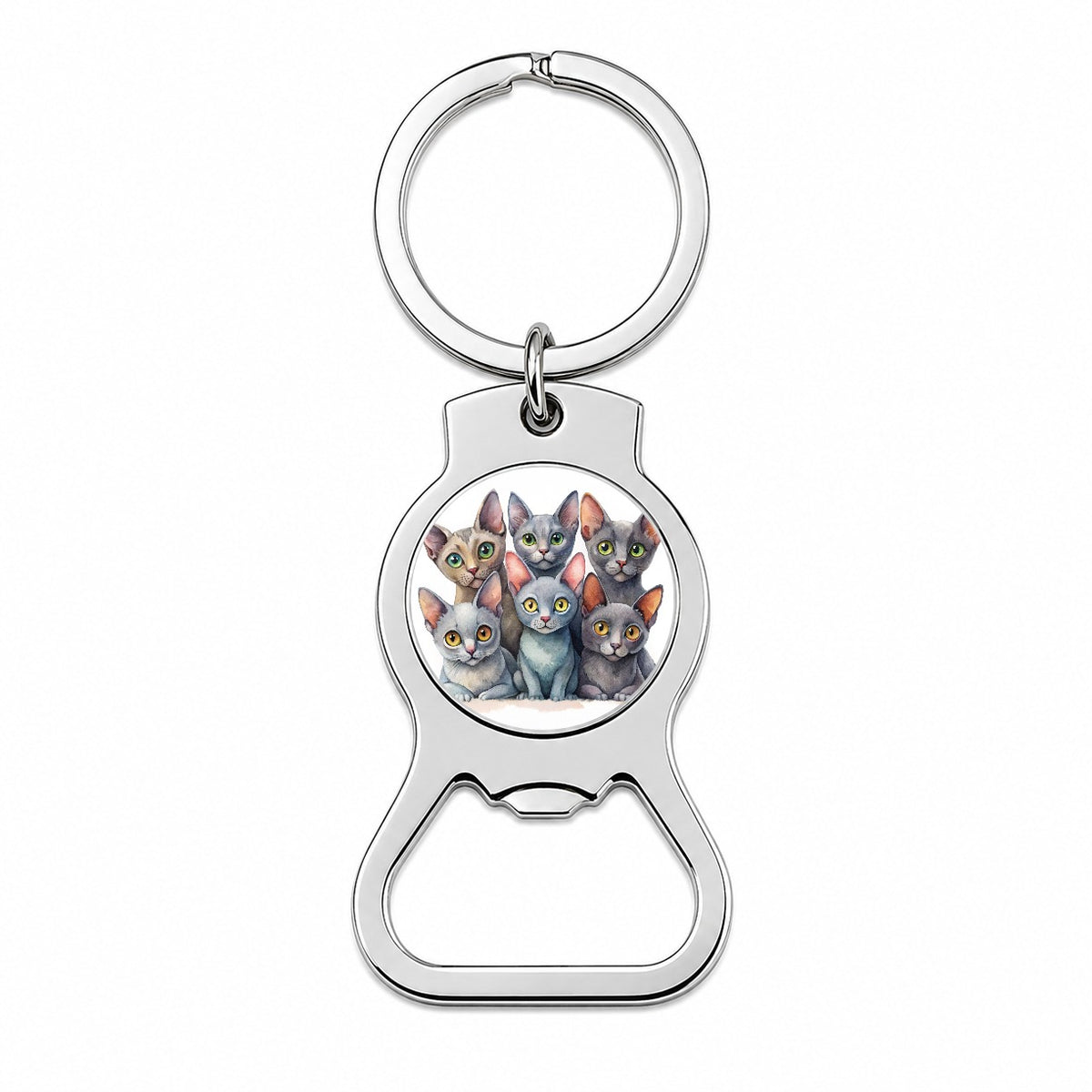 Sweet Korat Cats Bottle Opener Keychain