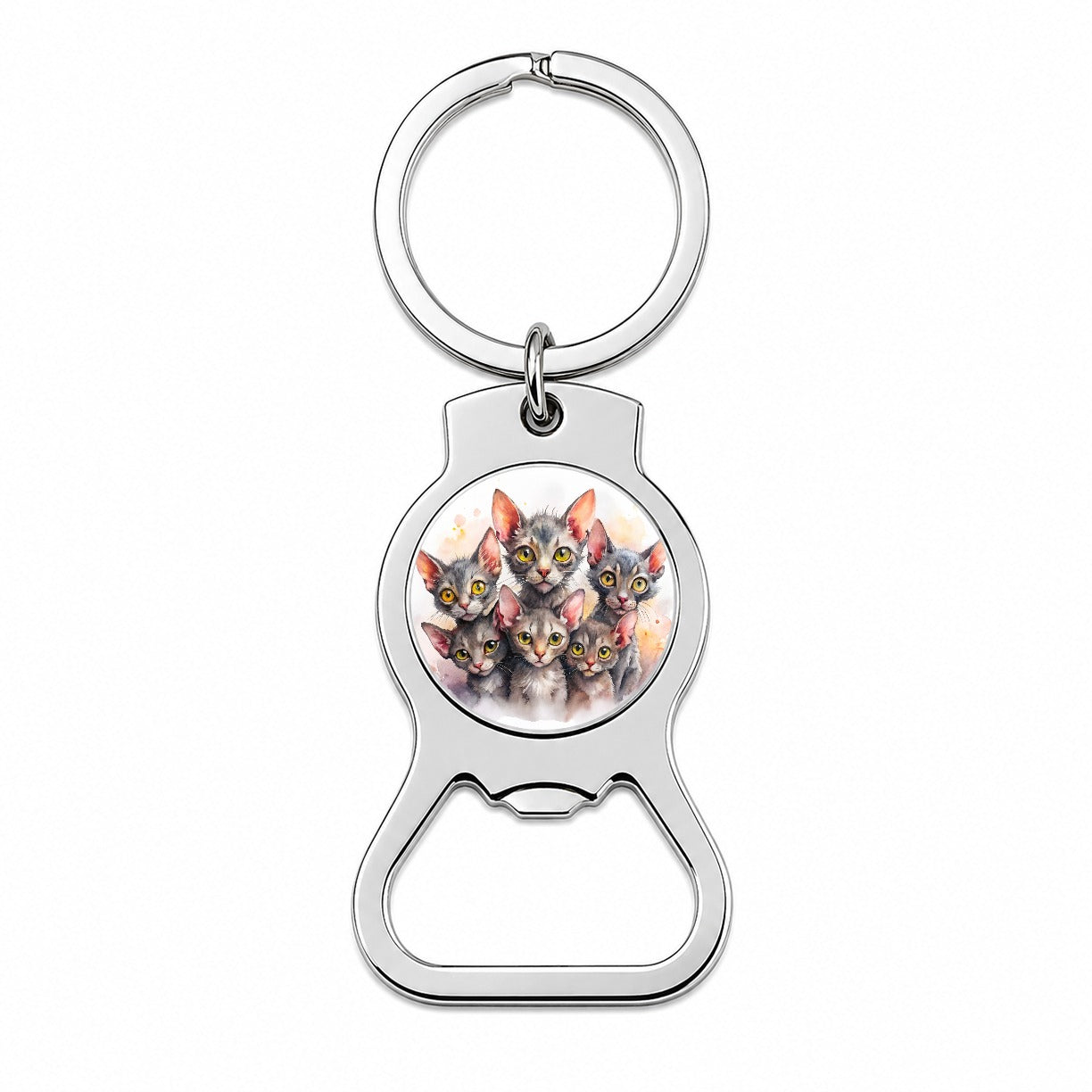 Sweet Lykoi Cats Bottle Opener Keychain