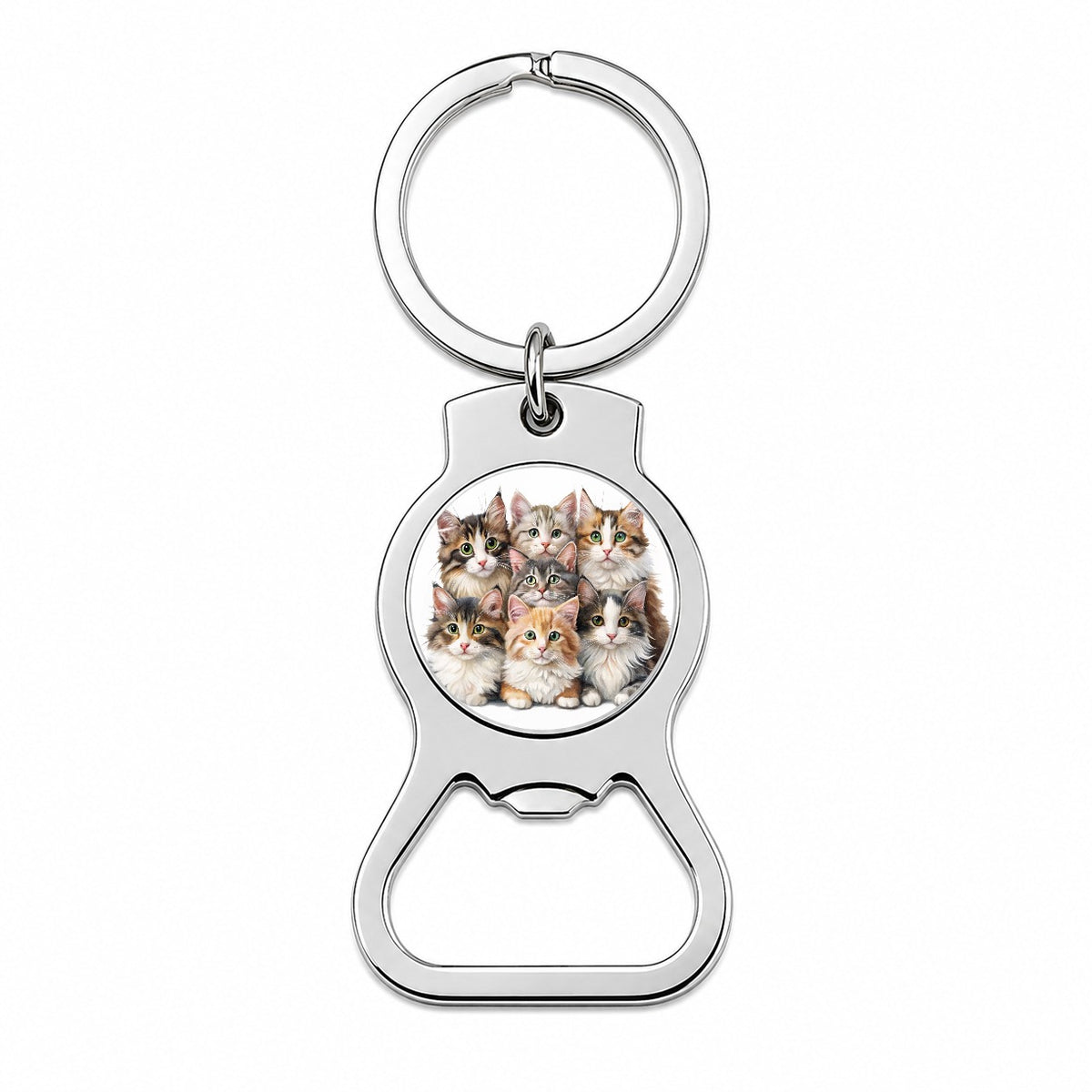 Sweet Norwegian Forest Cats Bottle Opener Keychain
