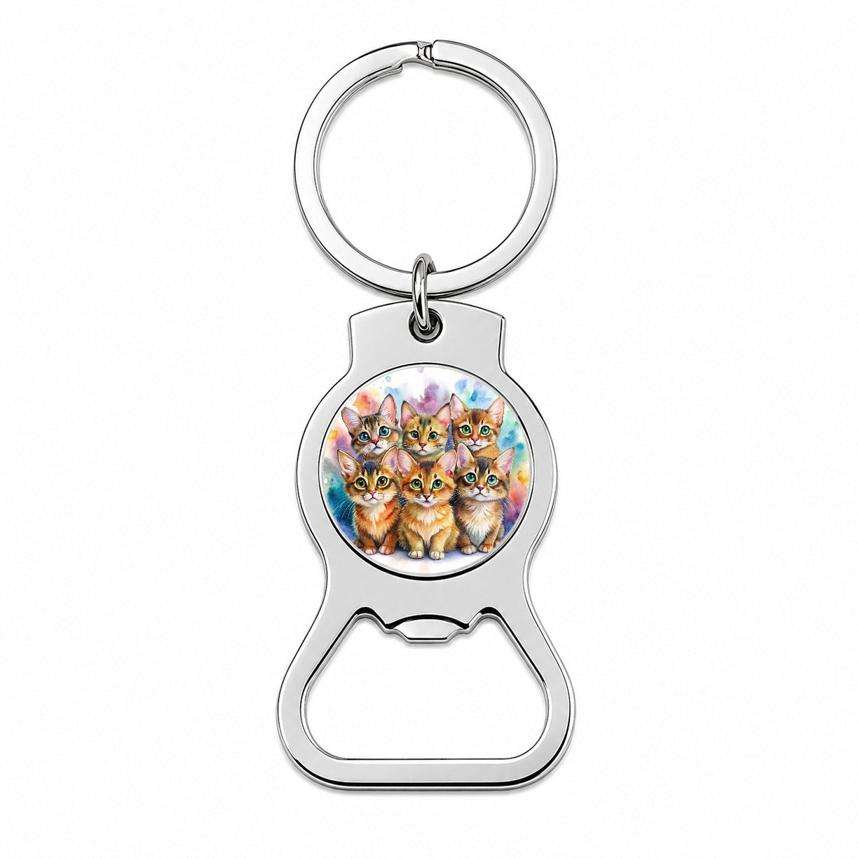 Sweet Somali Cats Bottle Opener Keychain
