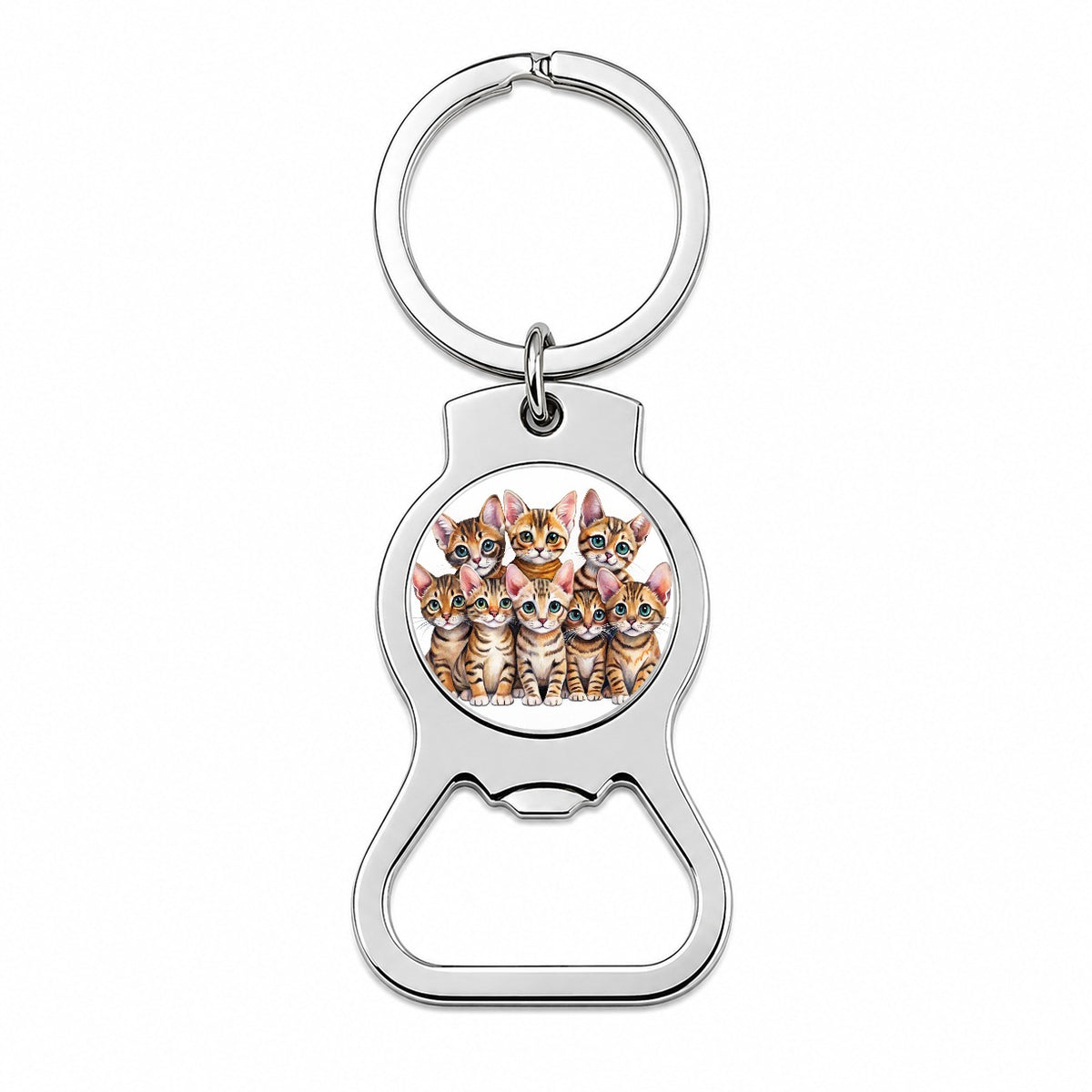 Sweet Toyger Cats Bottle Opener Keychain