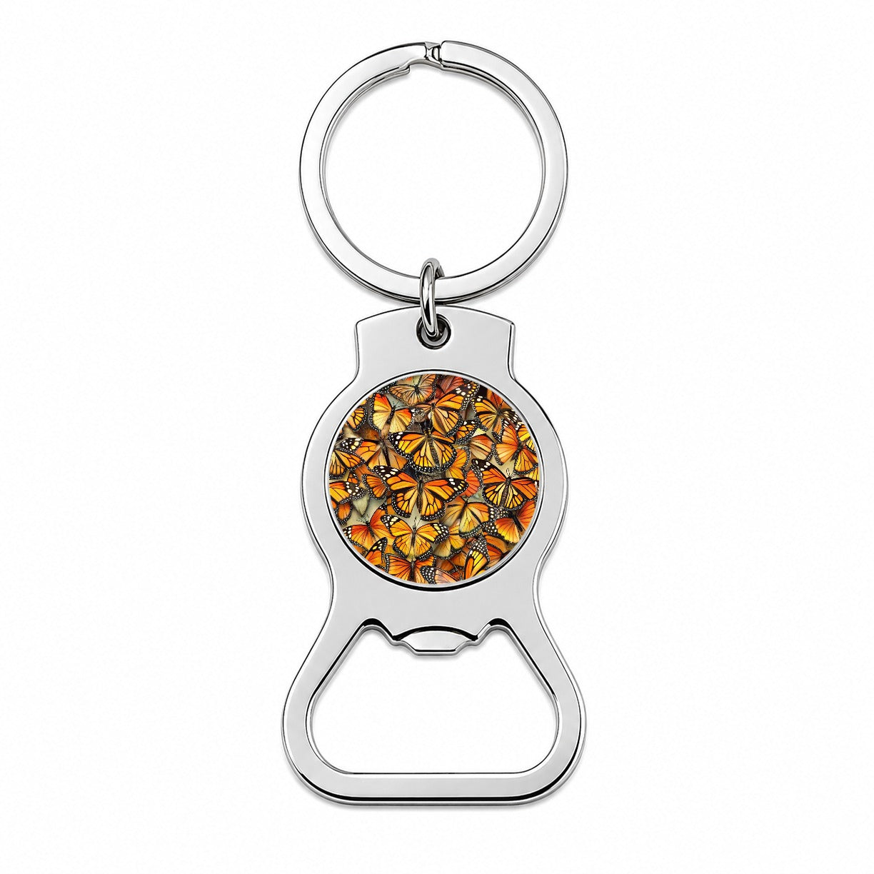 Monarch Butterflies Covering Everything Bottle Opener Keychain