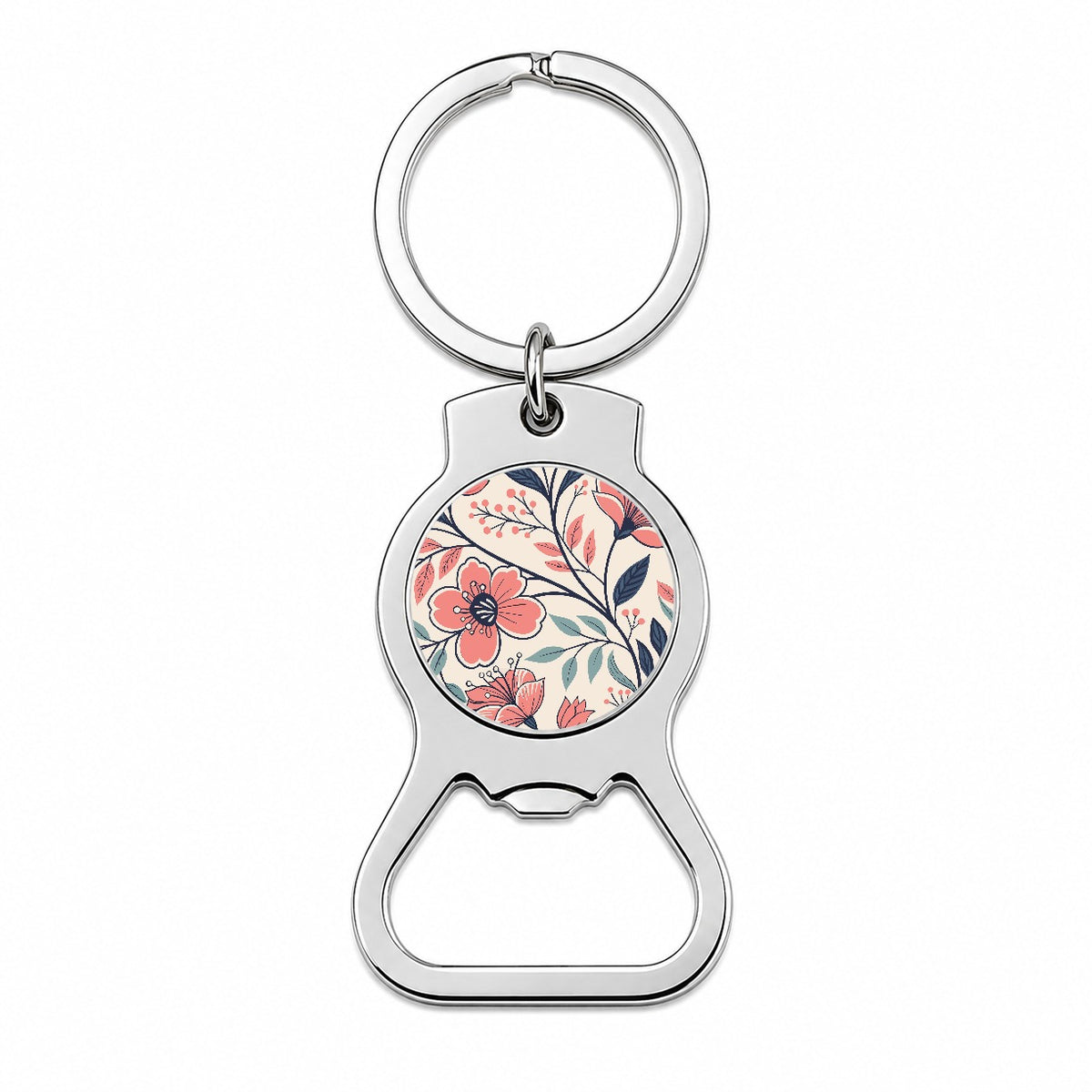 Beautiful Vine Flowers Bottle Opener Keychain