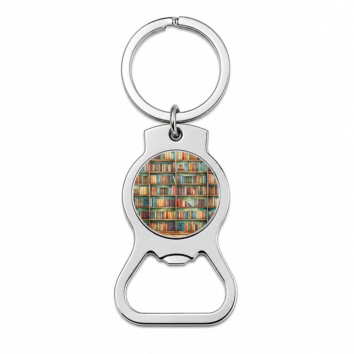 Bookshelves Library Reading Reader Books Bottle Opener Keychain