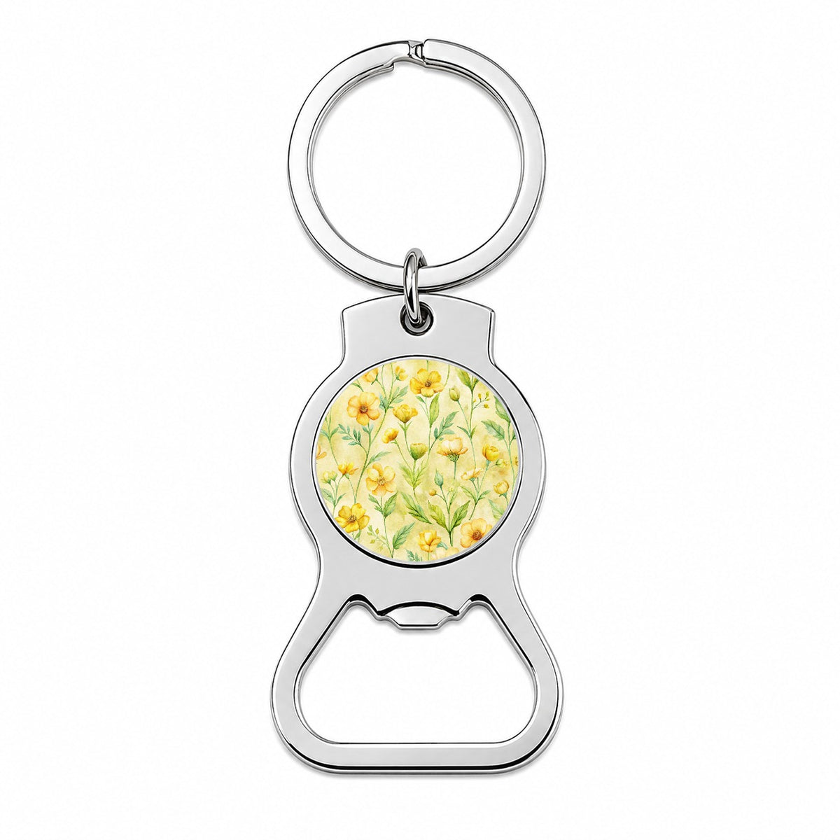Buttercups Yellow Flowers Floral Bottle Opener Keychain