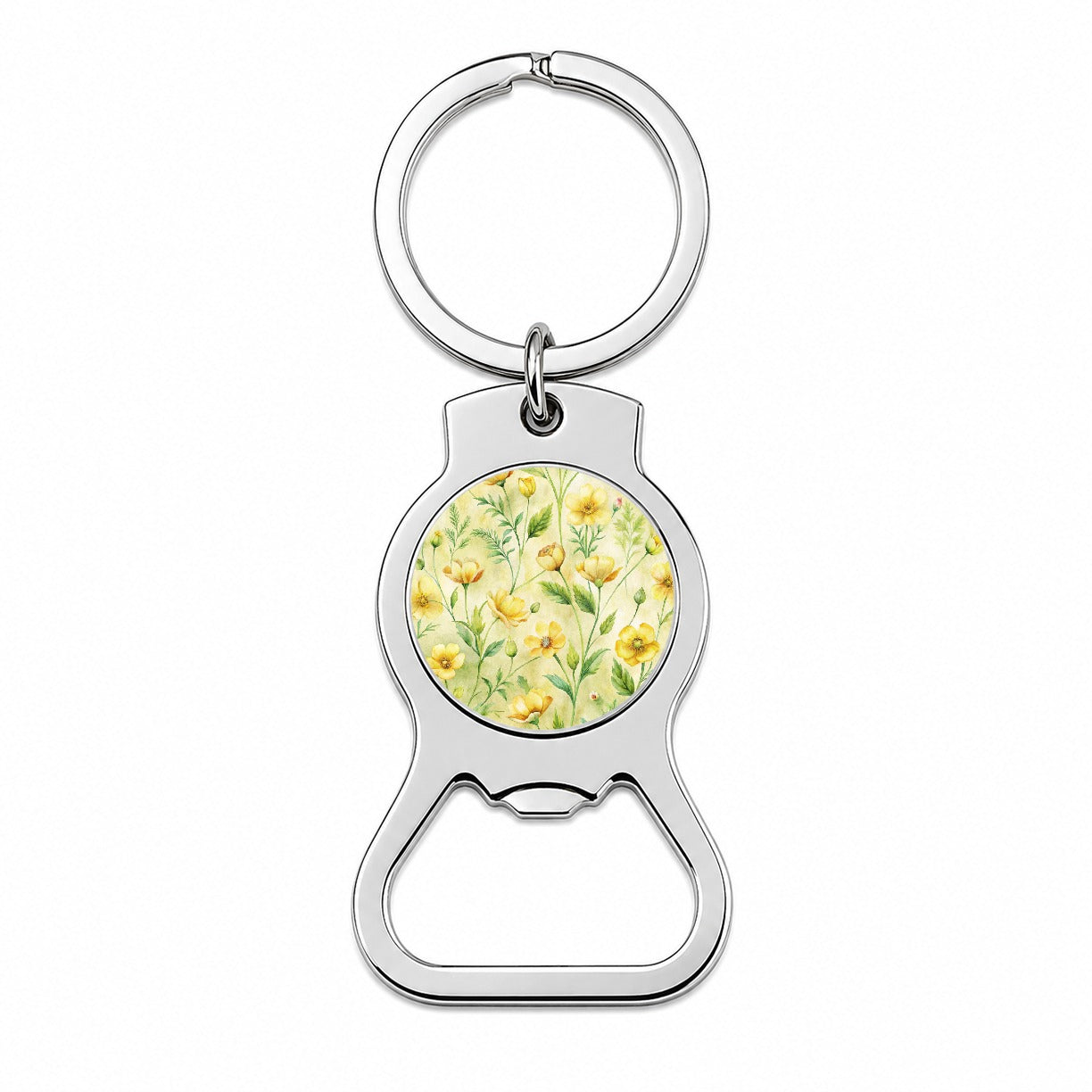 Buttercups Yellow Flowers Bottle Opener Keychain
