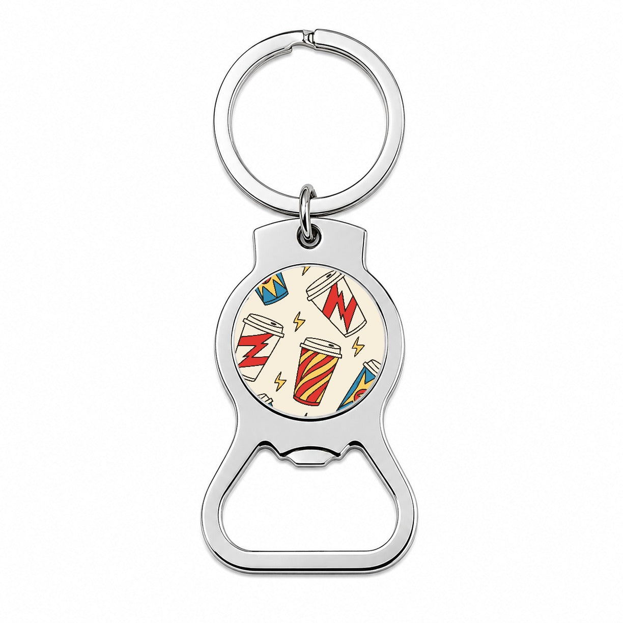 Coffee Cups Dynamic Bottle Opener Keychain