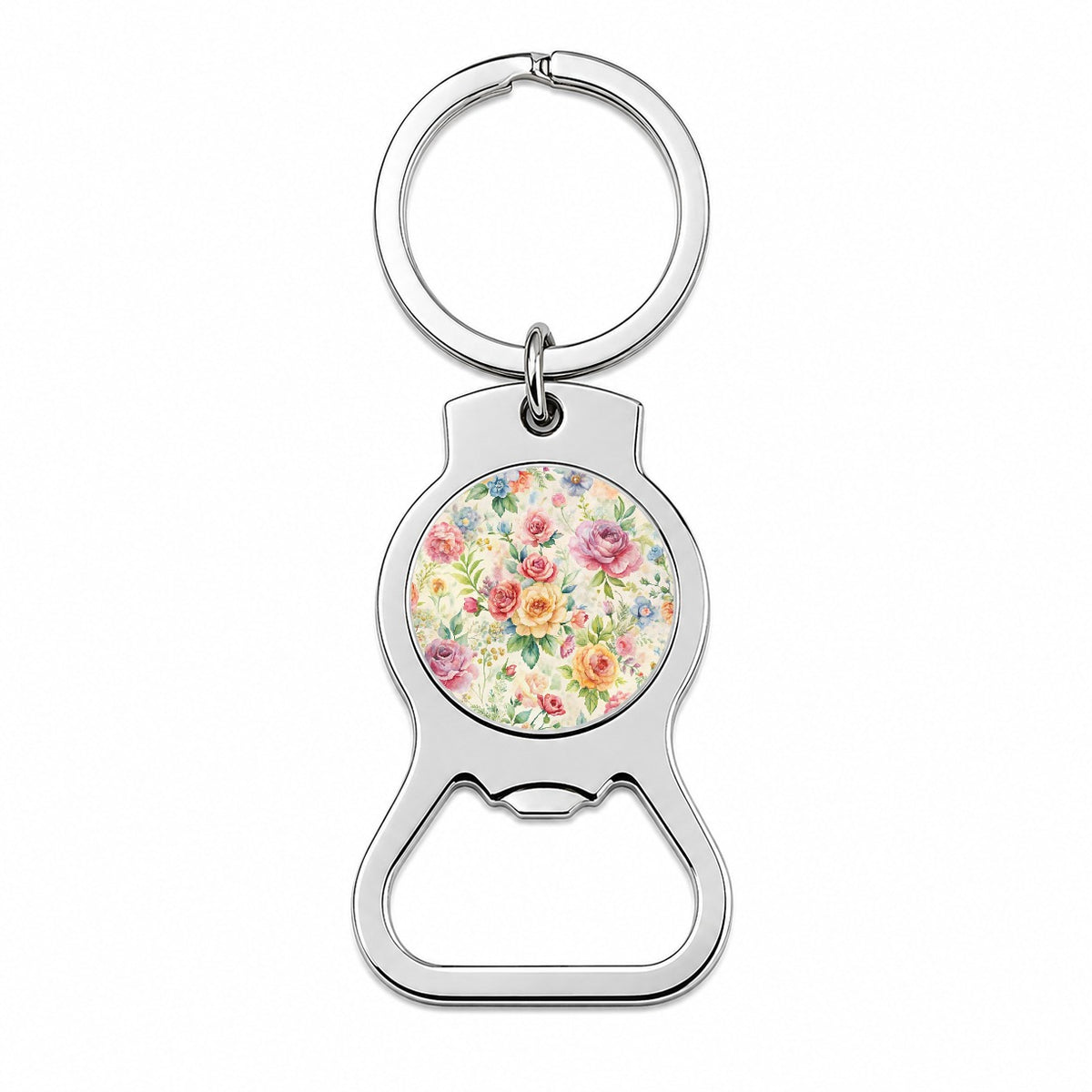 Ditsy Floral Flowers Pattern Bottle Opener Keychain