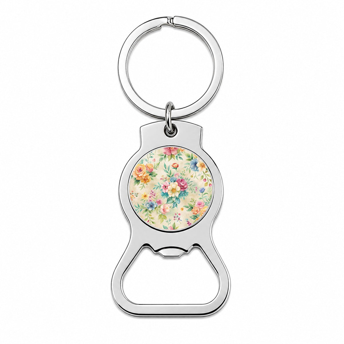 Ditsy Floral Flowers Wallpaper Bottle Opener Keychain