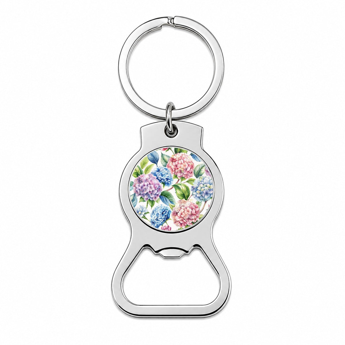 Hydrangea Flowers Wallpaper Bottle Opener Keychain