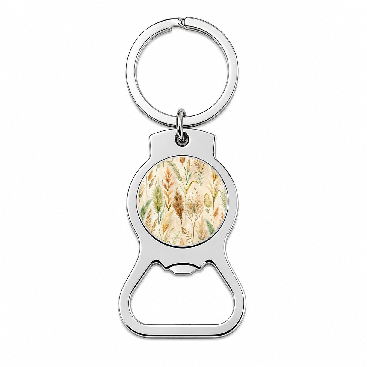 Wild Grasses Wheat Pattern Bottle Opener Keychain