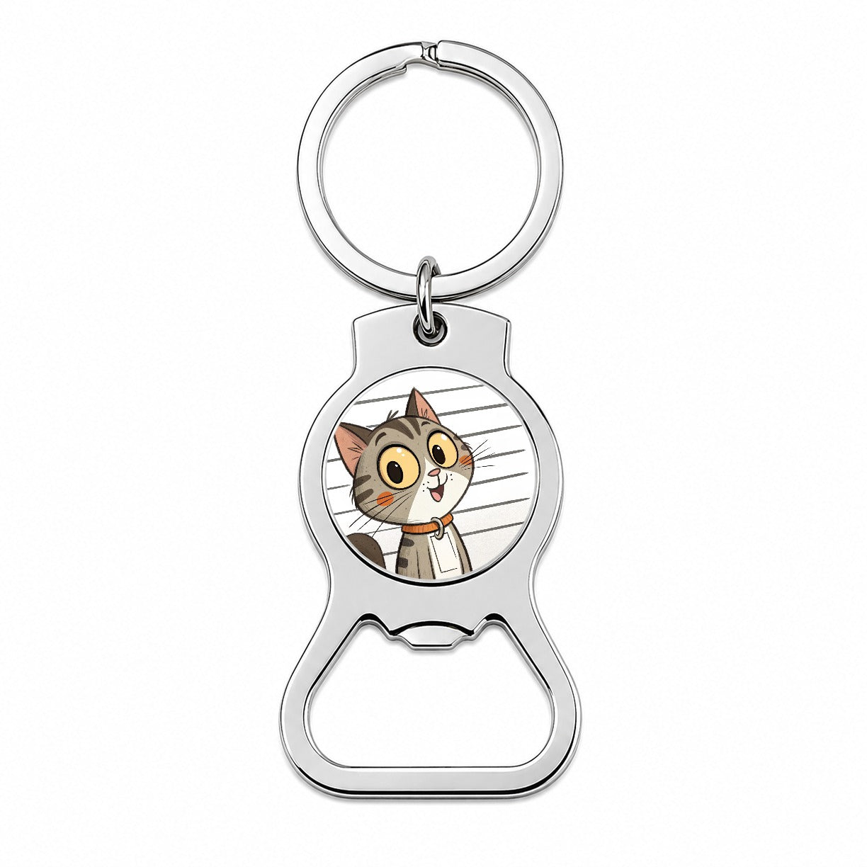 Cat Mug Shot Bottle Opener Keychain
