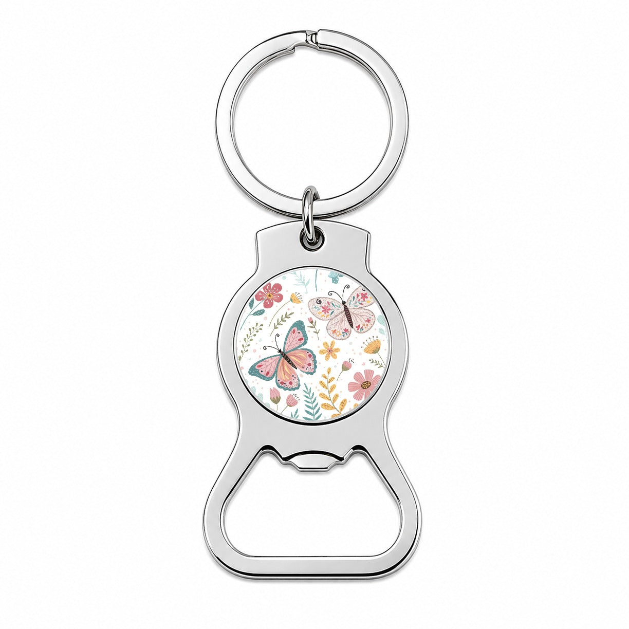 Cute Butterflies Pastel Bottle Opener Keychain