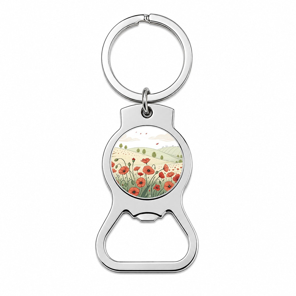 Field Of Poppies Poppy Flowers Bottle Opener Keychain