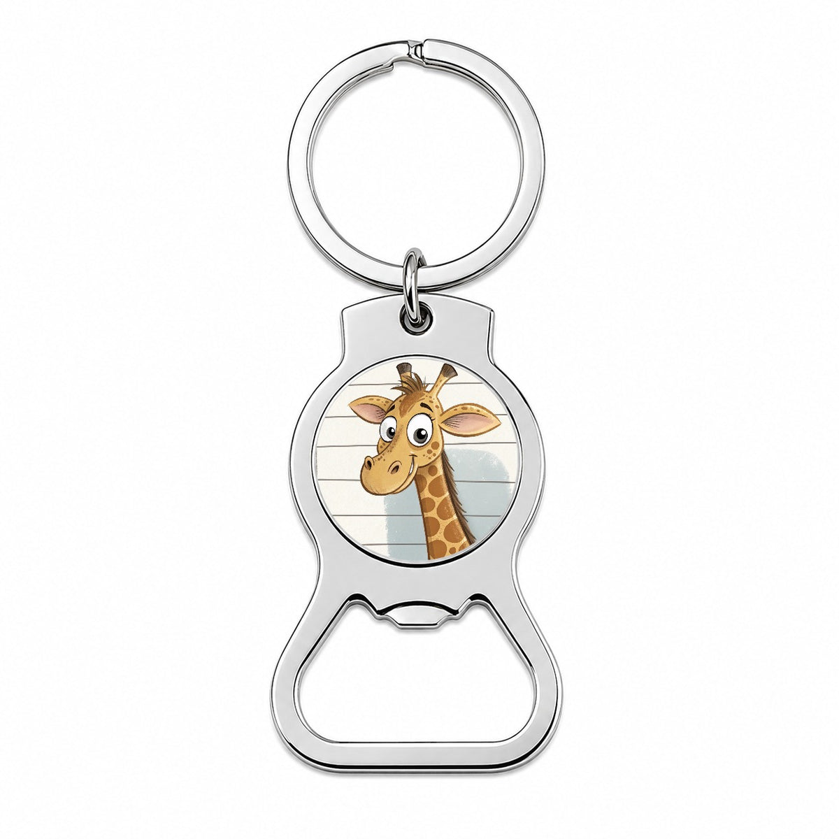 Giraffe Mug Shot Bottle Opener Keychain