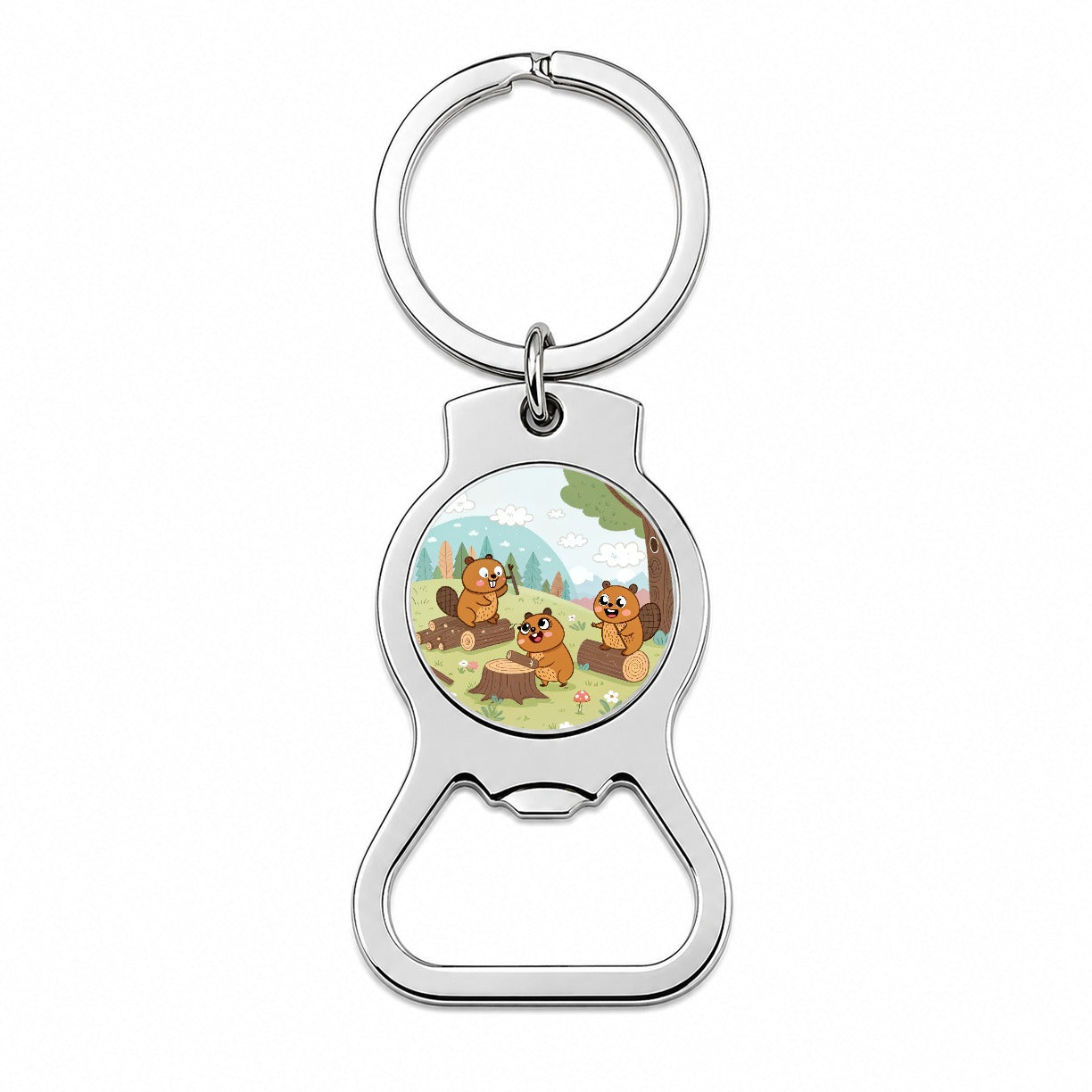 Kawaii Beavers Bottle Opener Keychain