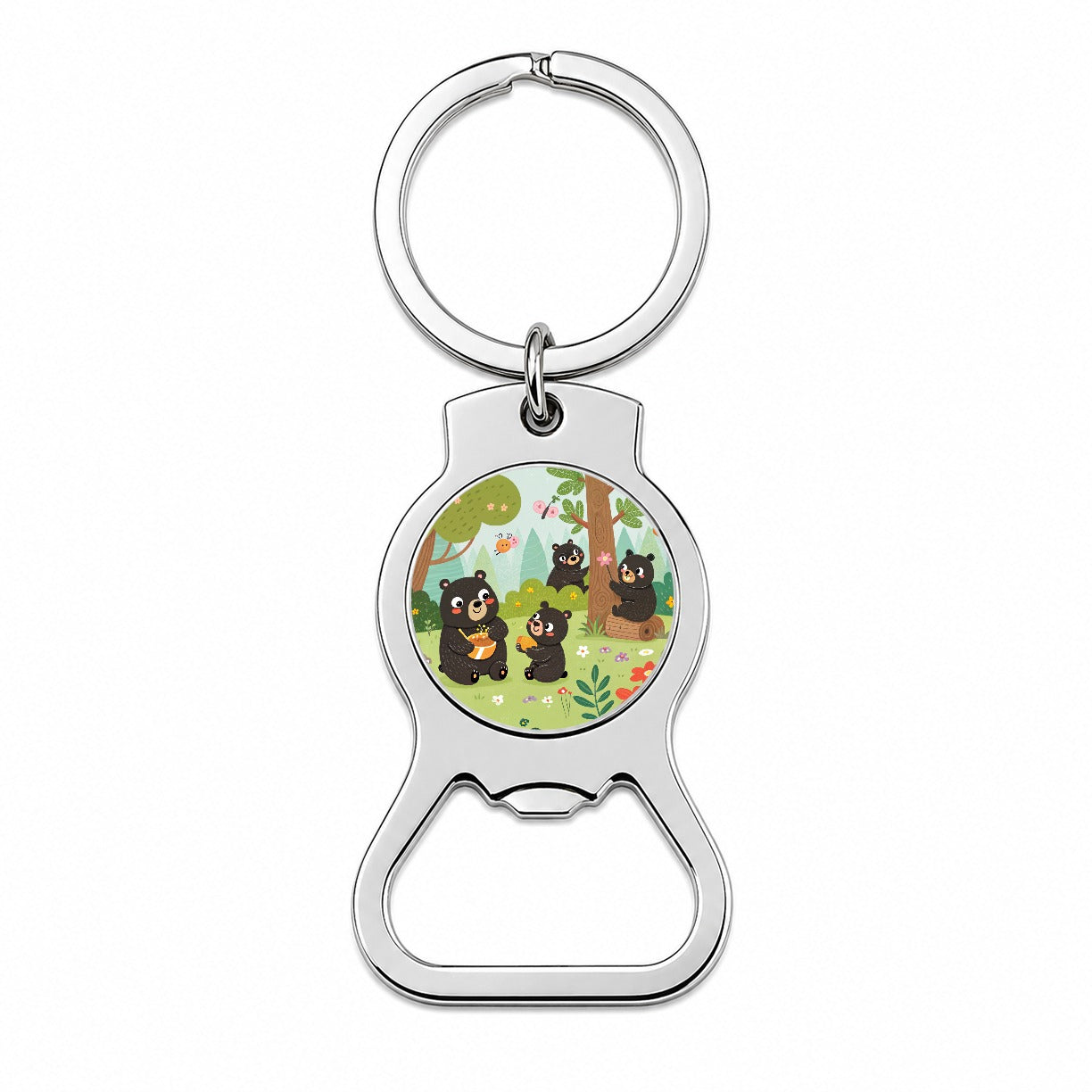 Kawaii Black Bears Bottle Opener Keychain