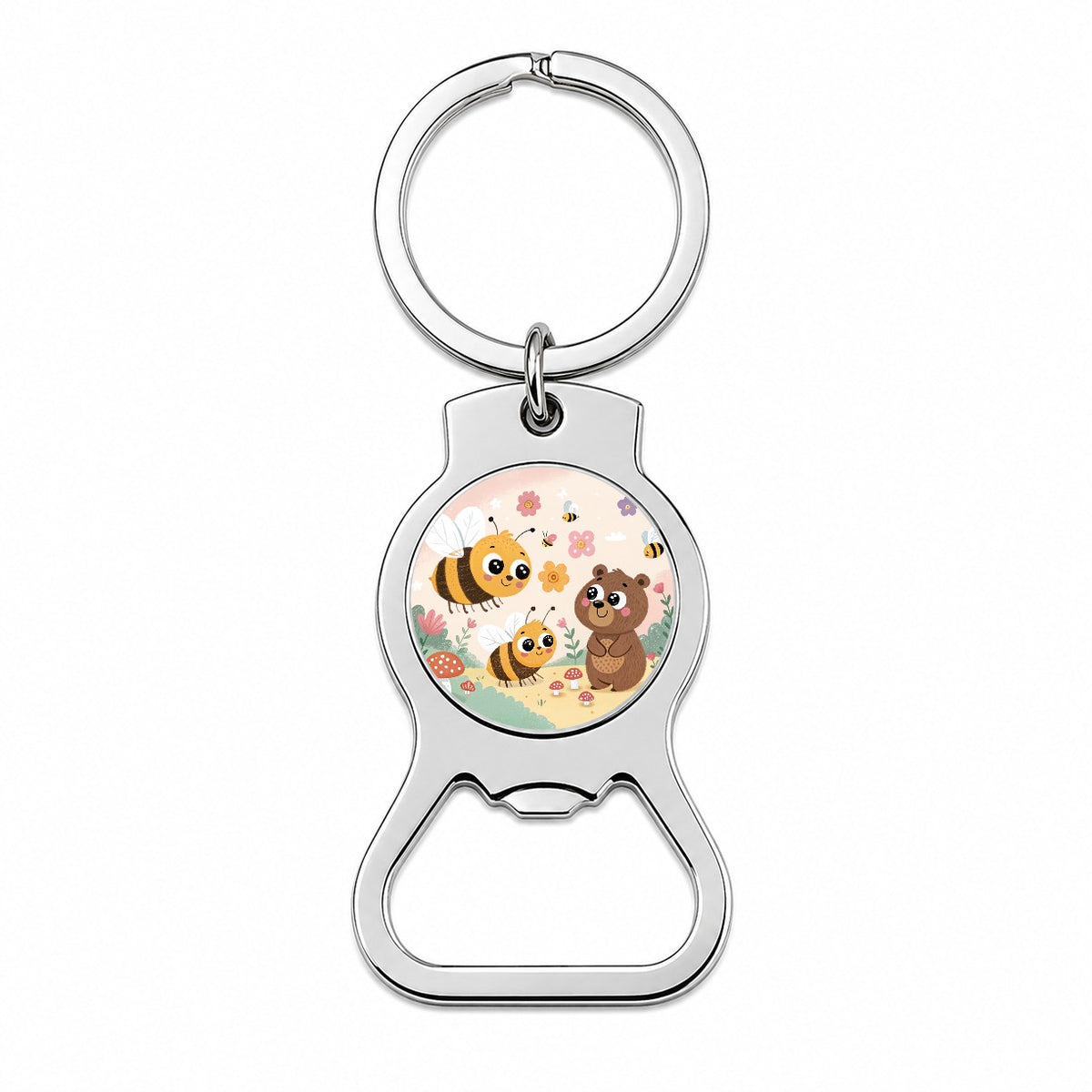 Kawaii Bumble Bees Bear Bottle Opener Keychain