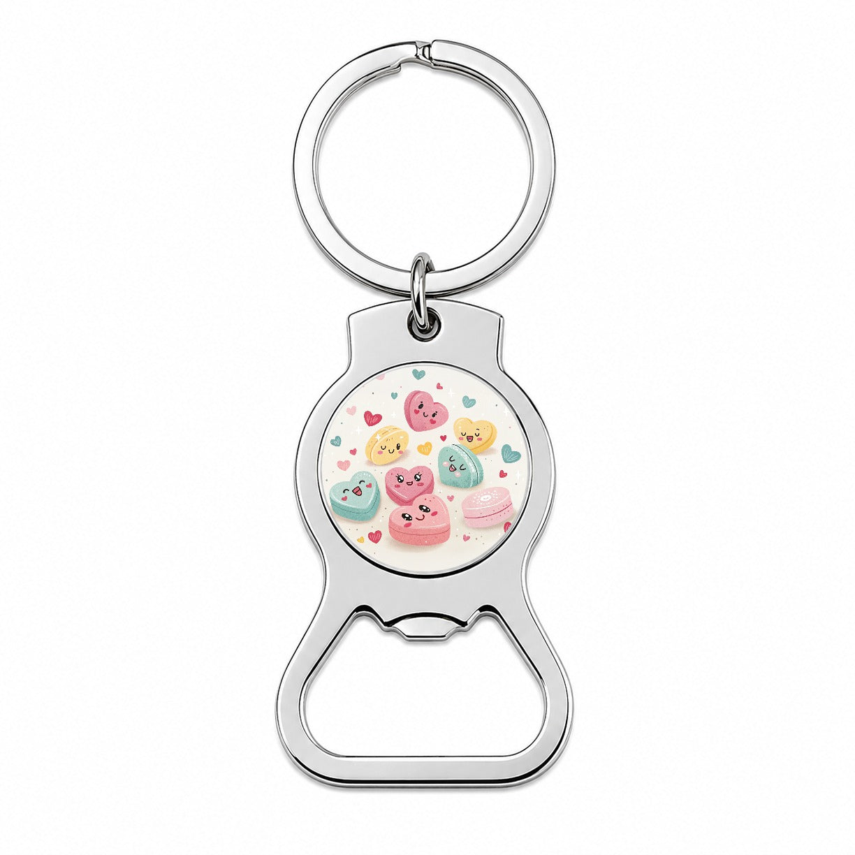 Kawaii Candies And Hearts Valentine's Day Bottle Opener Keychain