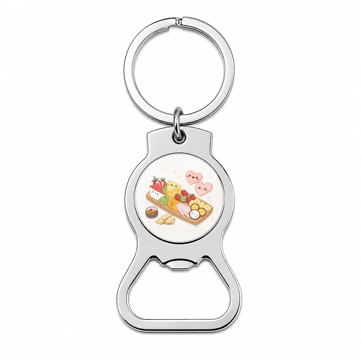 Kawaii Charcuterie Board Bottle Opener Keychain