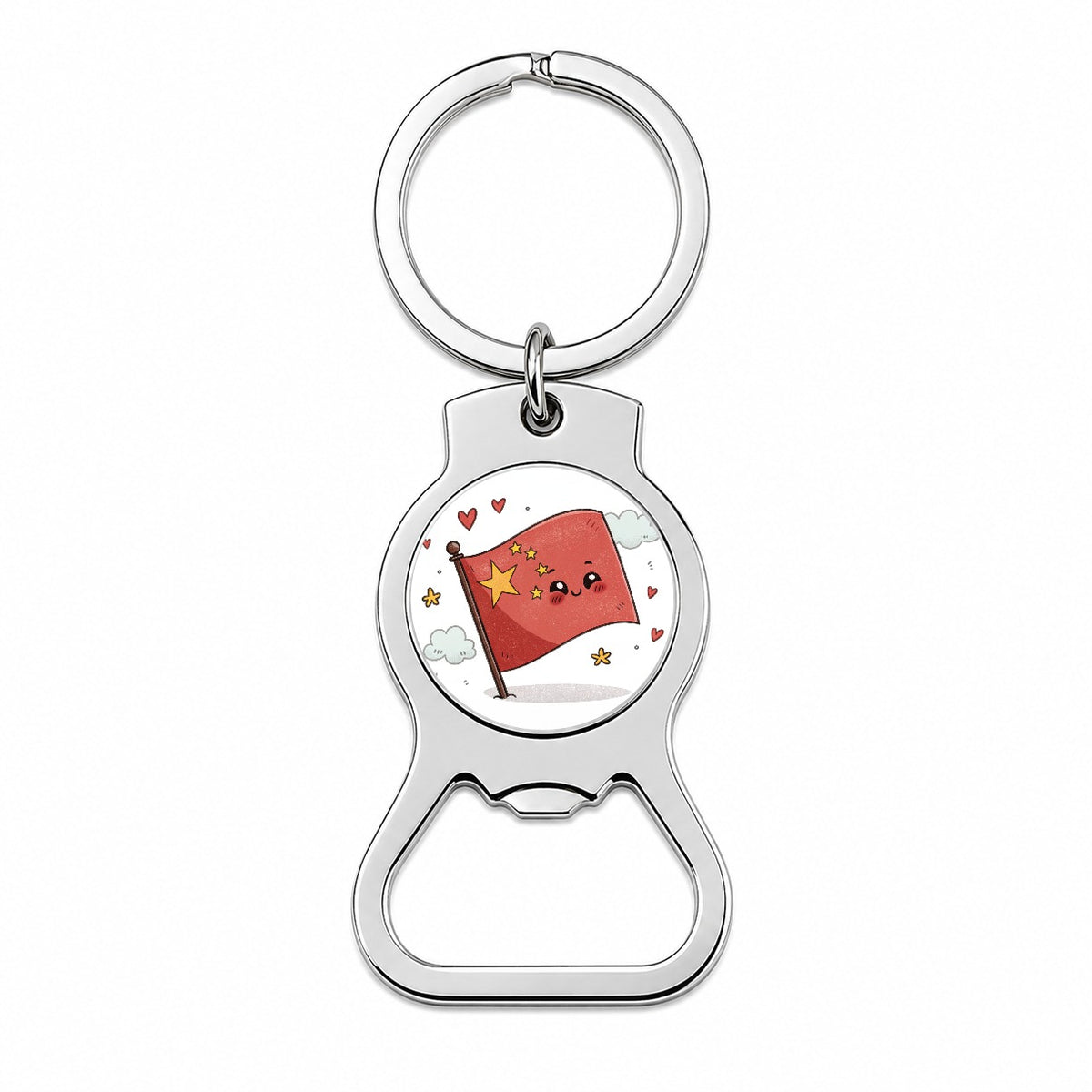 Kawaii China Flag Bottle Opener Keychain