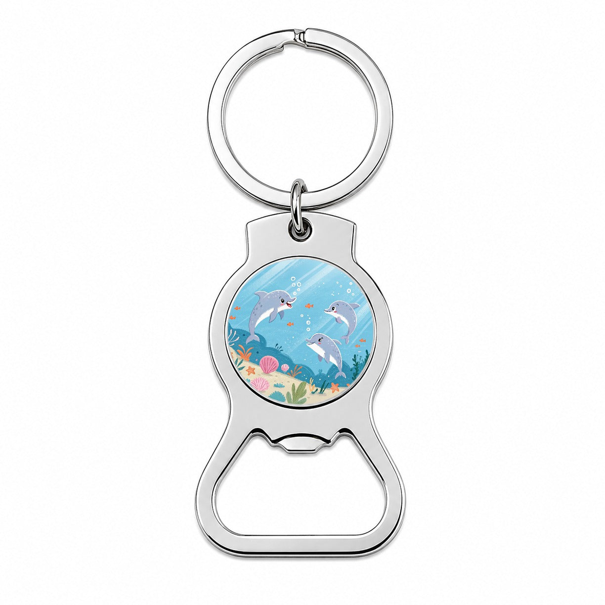 Kawaii Dolphins Bottle Opener Keychain