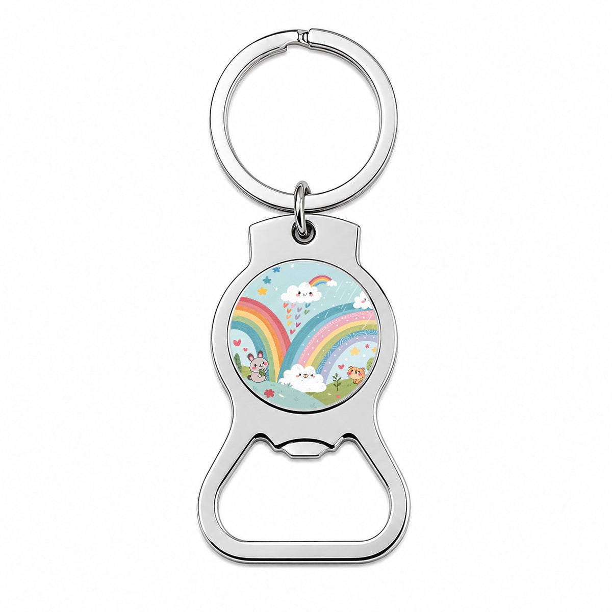 Kawaii Fun Rainbows Bottle Opener Keychain
