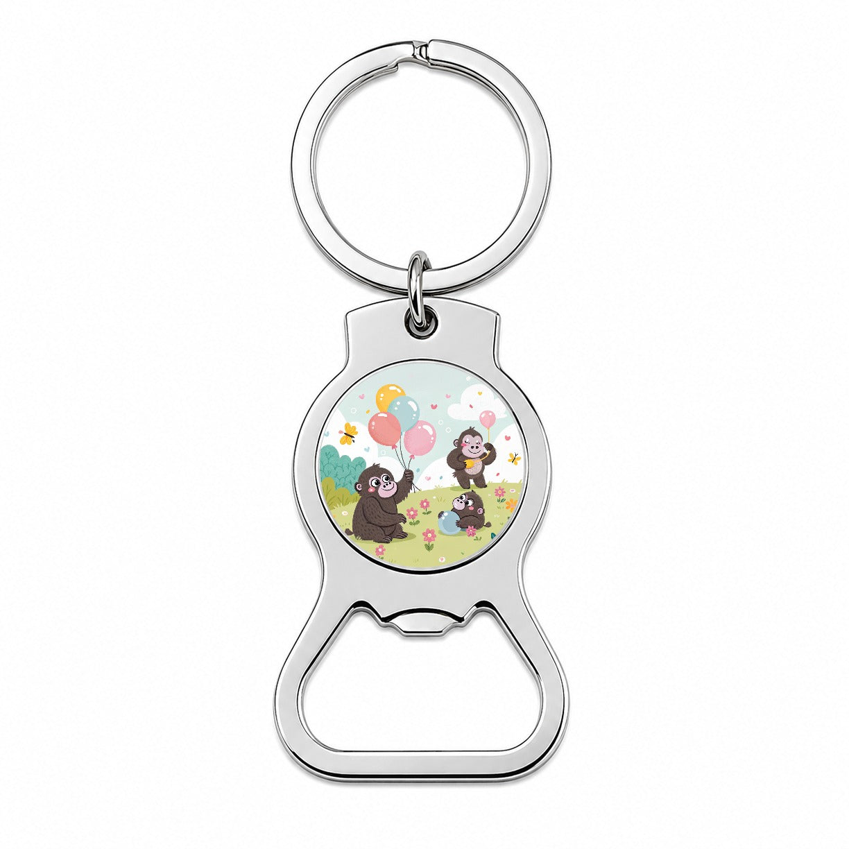 Kawaii Gorillas Bottle Opener Keychain