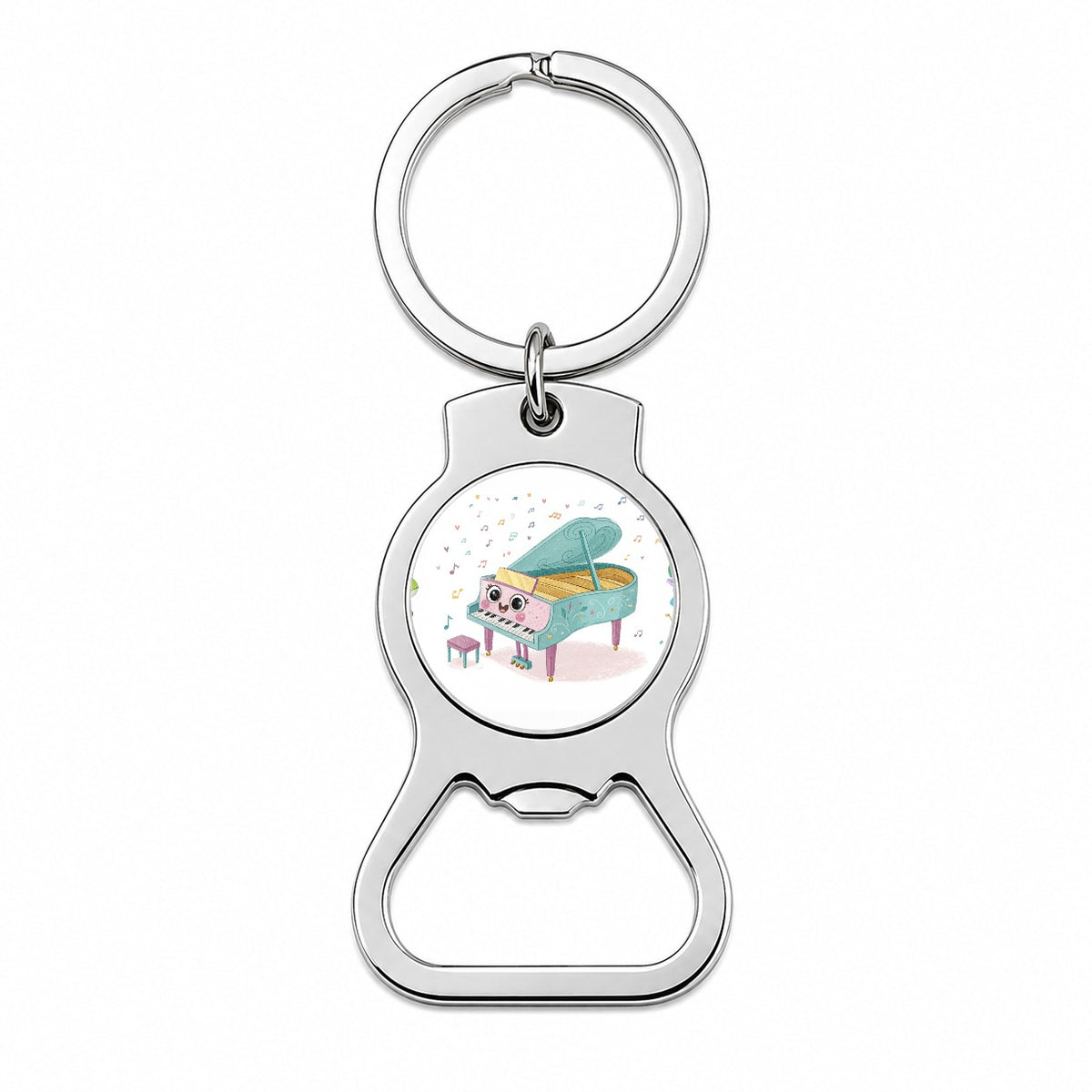 Kawaii Grand Piano Music Bottle Opener Keychain