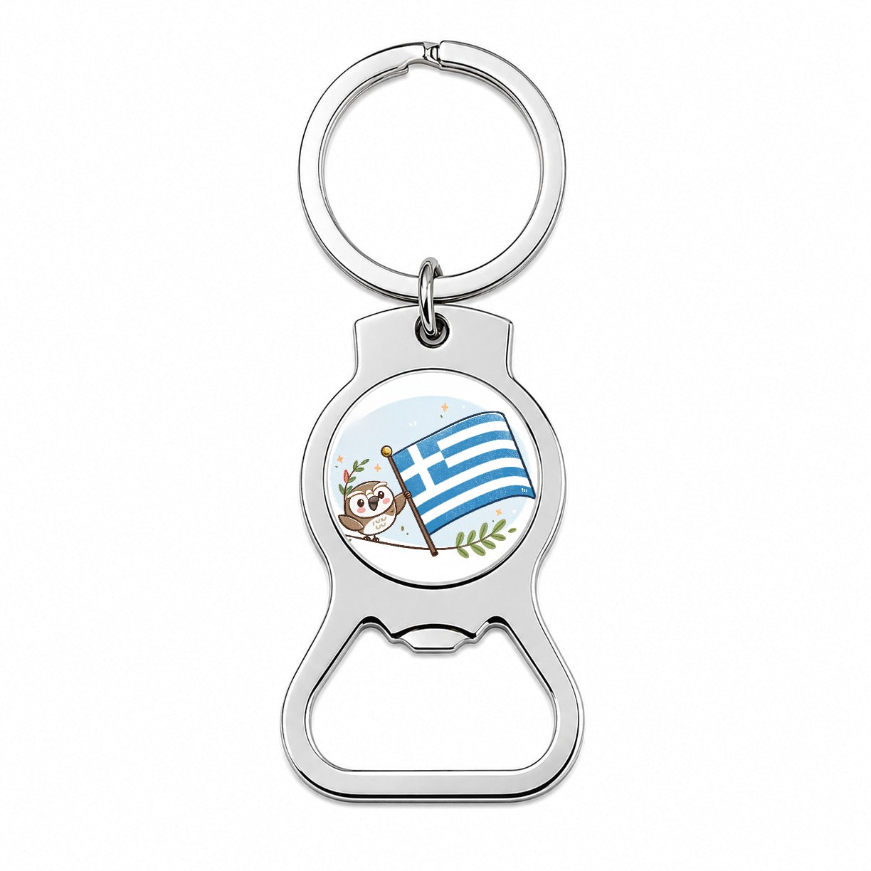 Kawaii Greece Flag Bottle Opener Keychain