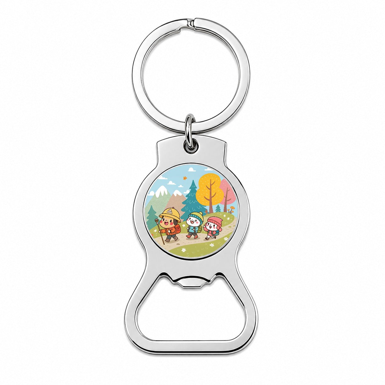 Kawaii Hiking Hikers Bottle Opener Keychain