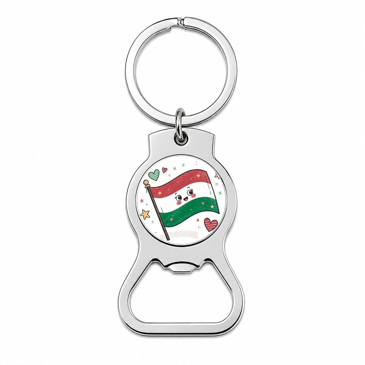 Kawaii Hungary Flag Bottle Opener Keychain
