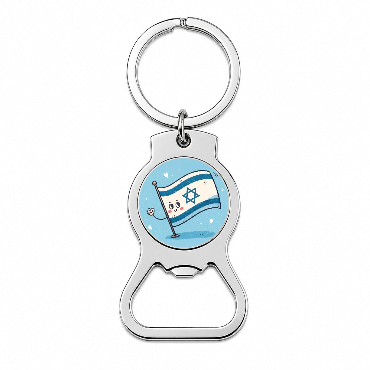 Kawaii Israel Flag Bottle Opener Keychain