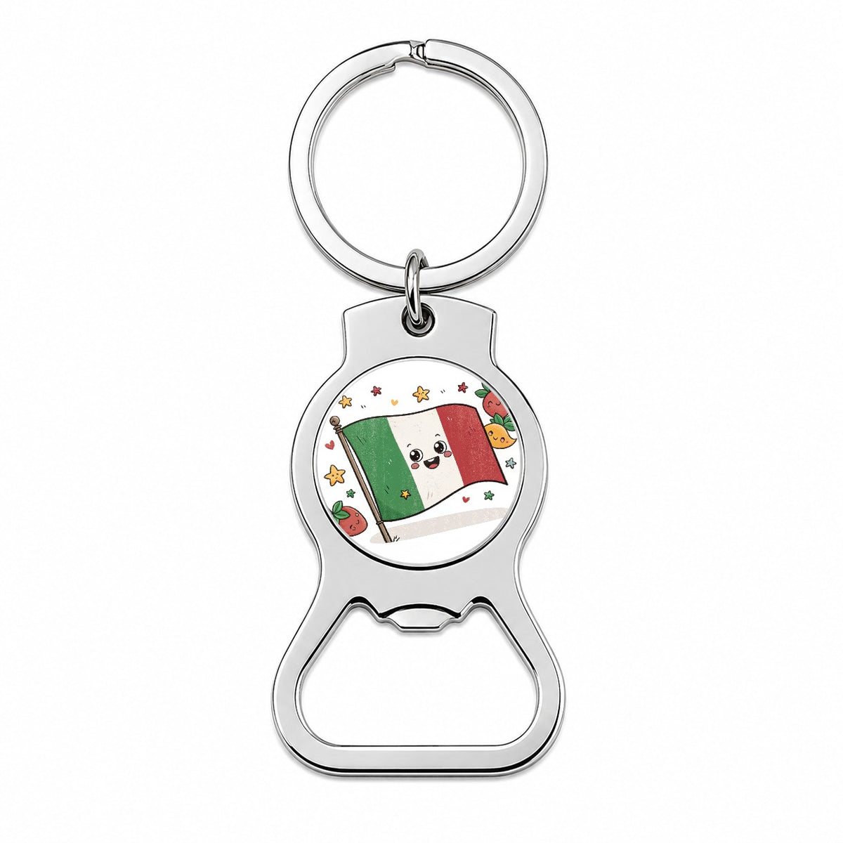 Kawaii Italy Flag Bottle Opener Keychain