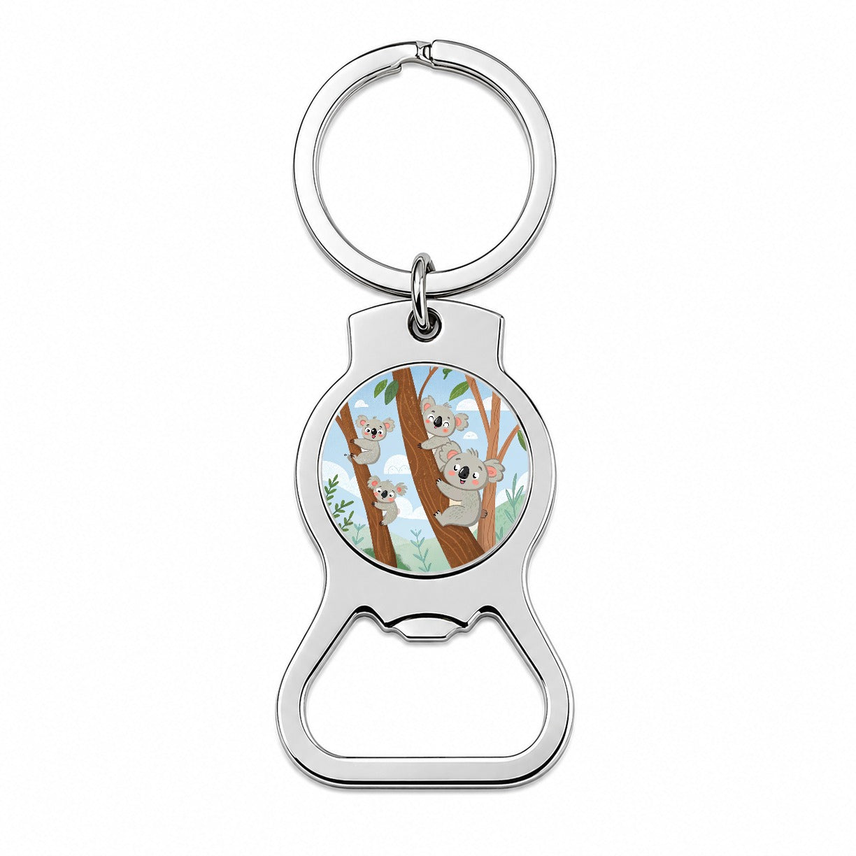 Kawaii Koala Bears Climbing Trees Bottle Opener Keychain