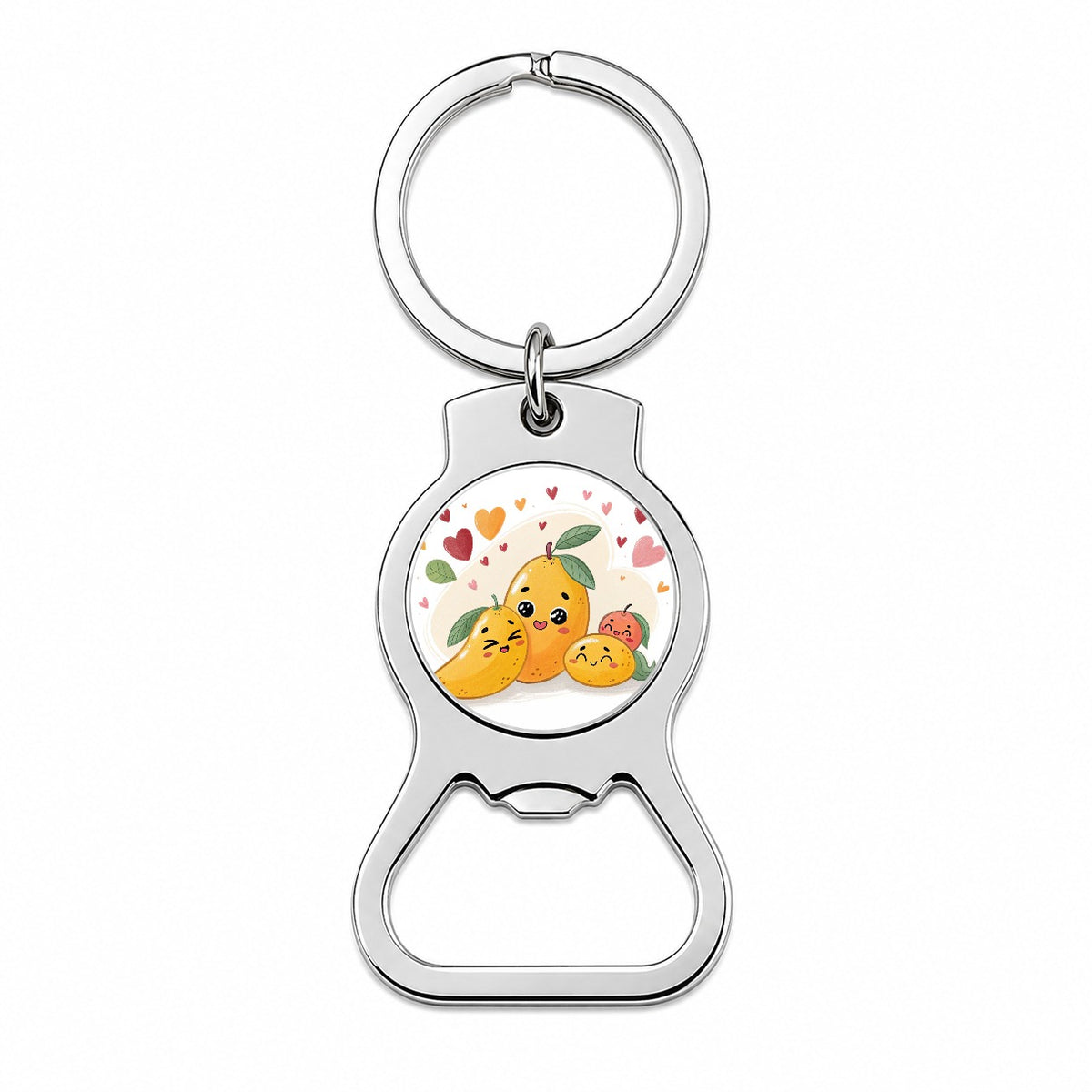 Kawaii Mangos And Hearts Bottle Opener Keychain