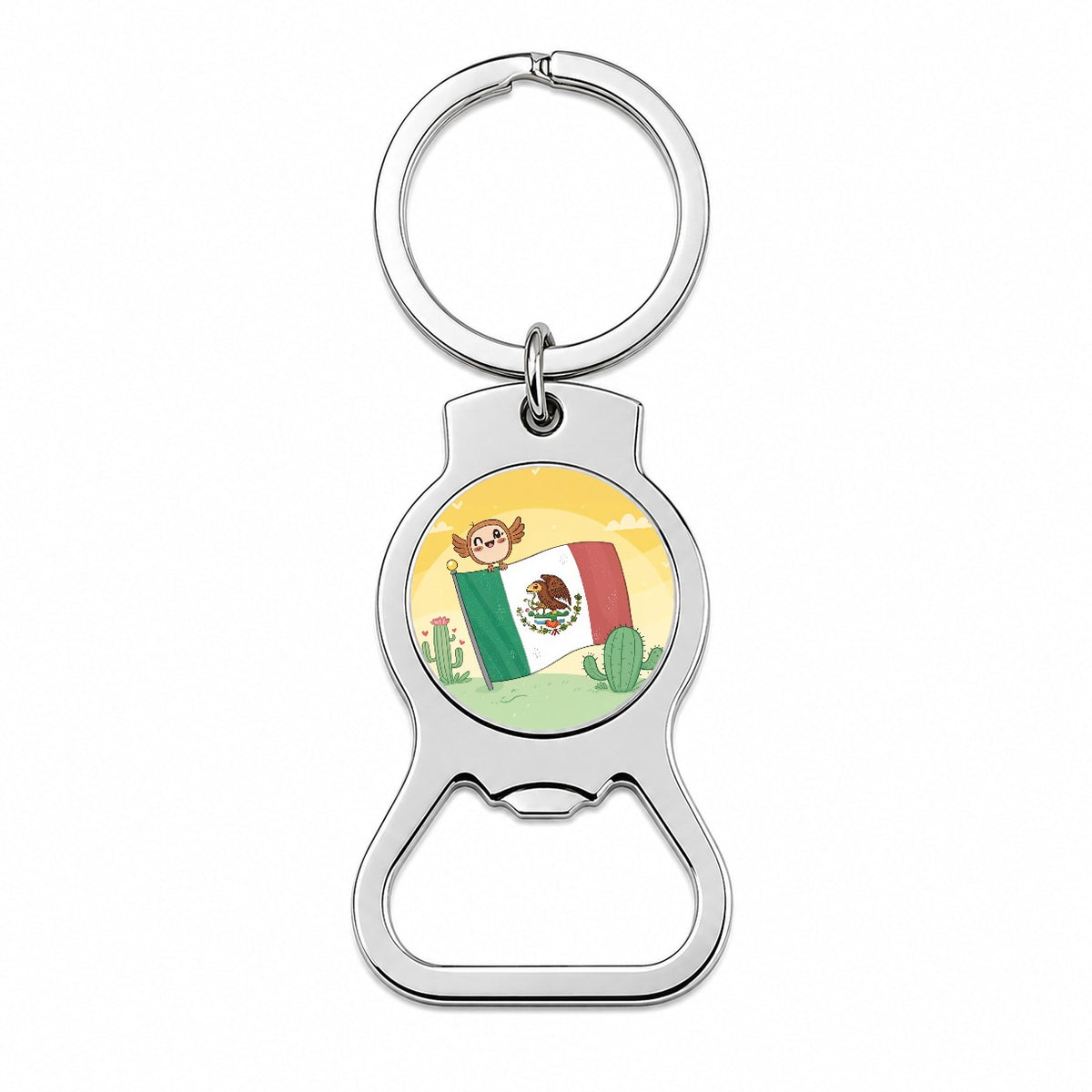 Kawaii Mexico Mexican Flag Bottle Opener Keychain